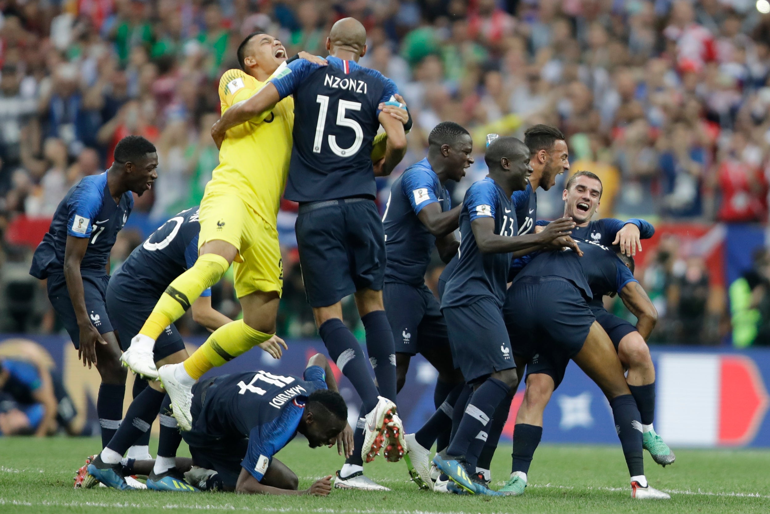 France win their second World Cup after beating Croatia 4-2