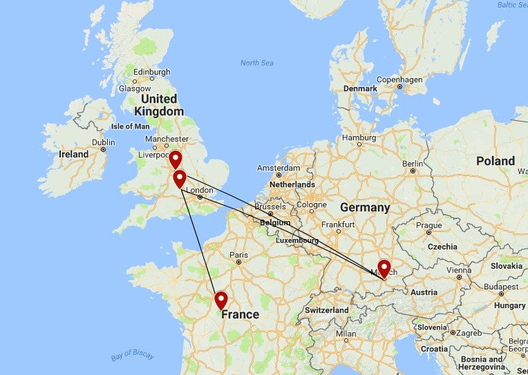 Figure 1: the BMW supply chain starts in France, where the cast of the raw crankshaft is made. From there, it is shipped to BMW’s Hams Hall plant in Warwickshire, where it is drilled and milled into shape, then sent to Munich to be inserted into the engine. The engine is then ’married’ with the car at the Mini plant in Oxford