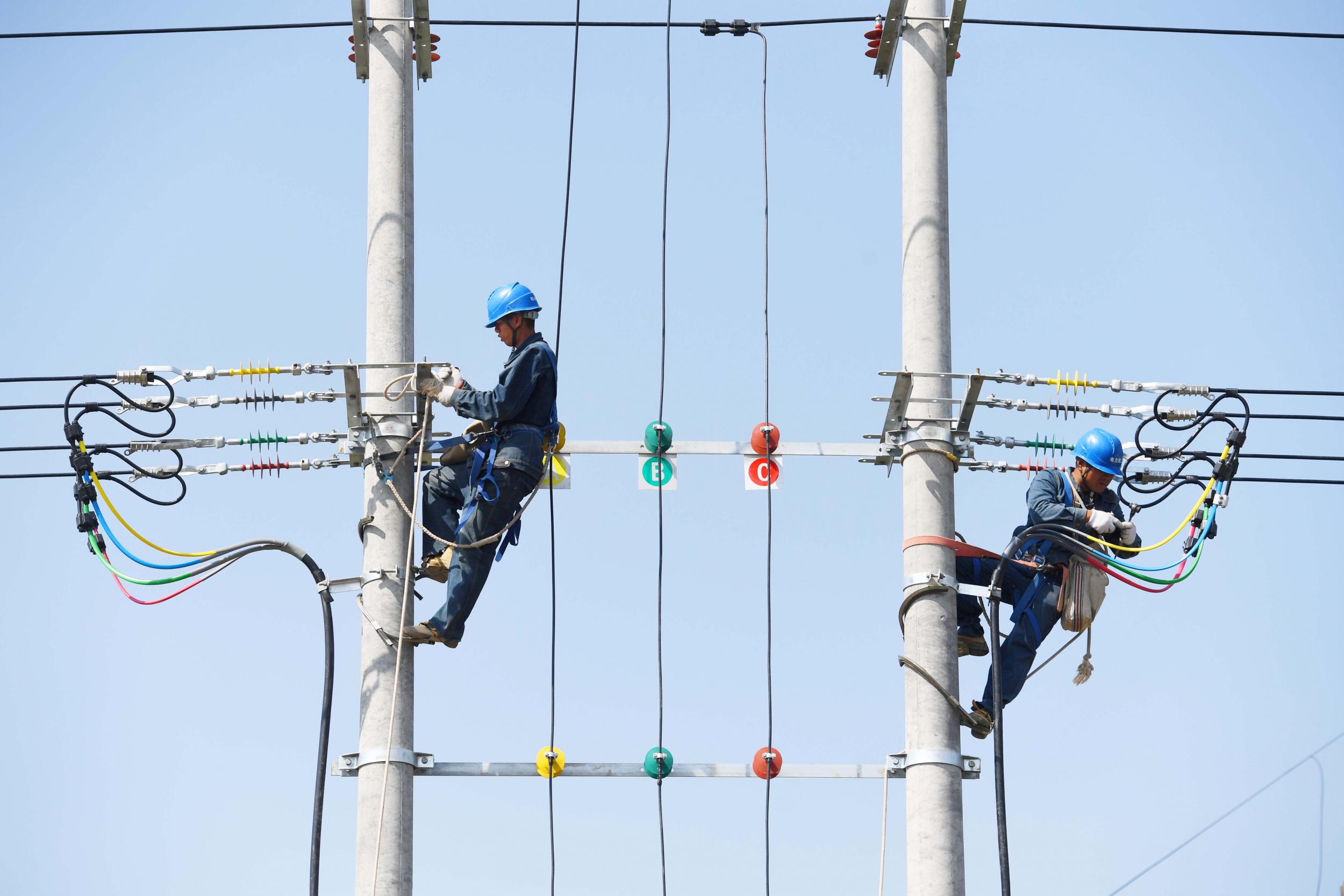 Power cables in Chuzhou, Anhui province. We are now on the glide path to China becoming the world’s largest economy, with it passing the US in 10 to 15 years’ time