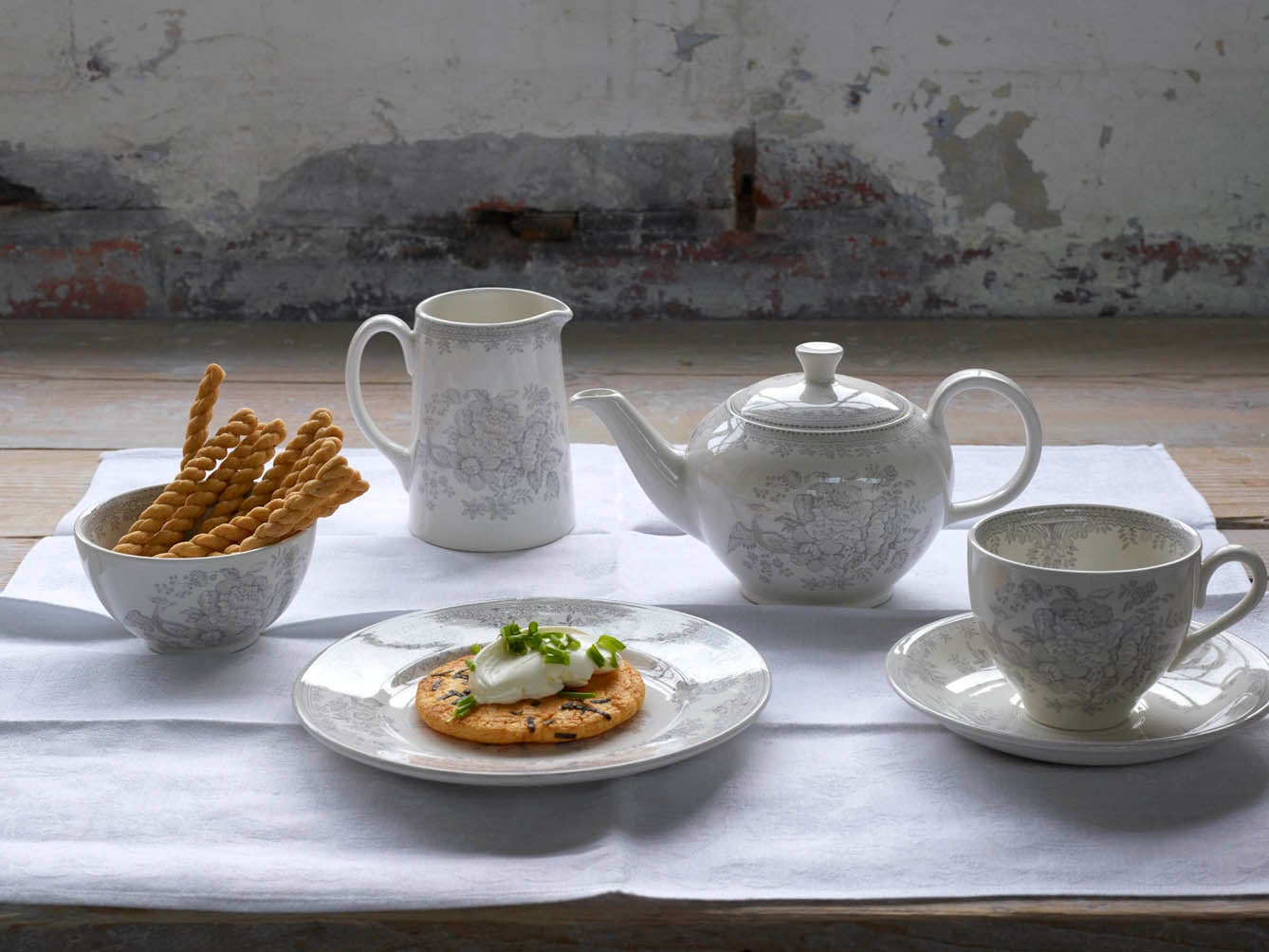 Burleigh Pottery’s dove grey Asiatic Pheasants range (Burleigh Pottery)