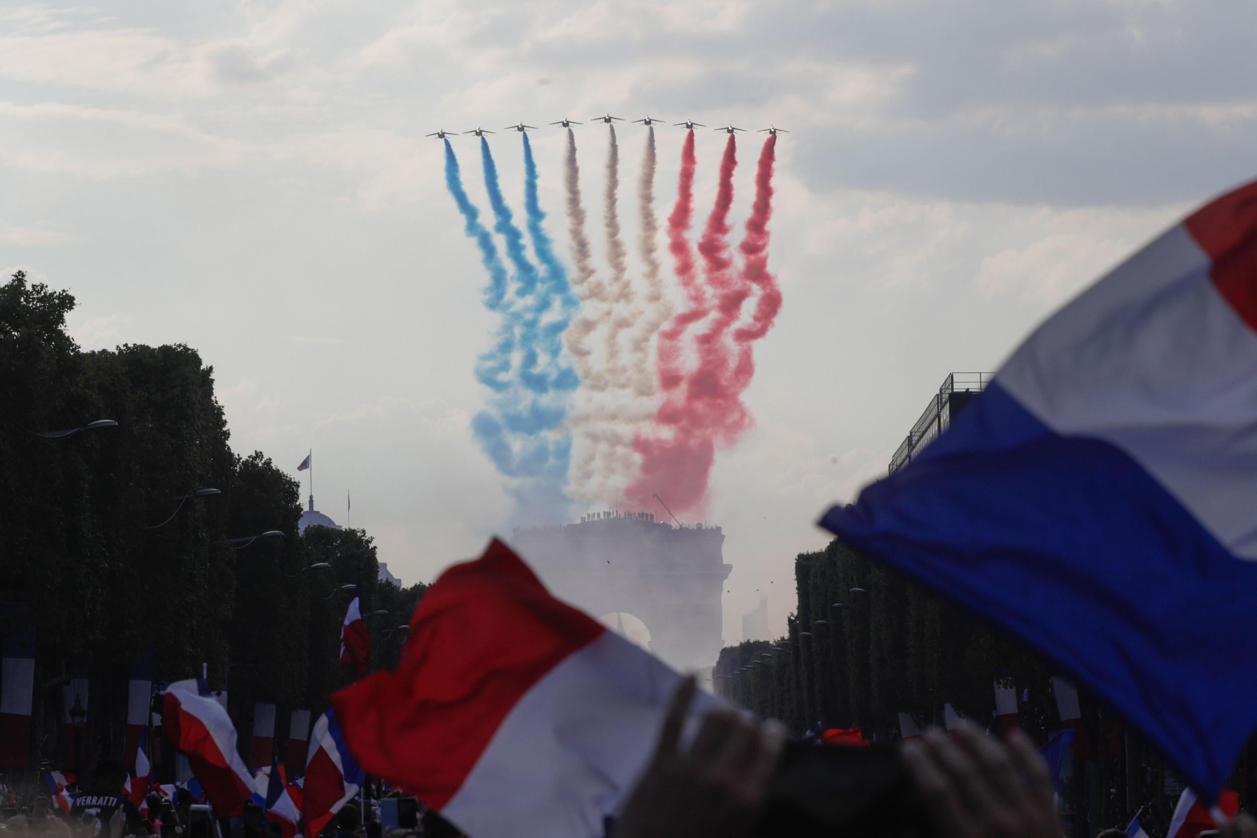 The Patrouille de France jets perform