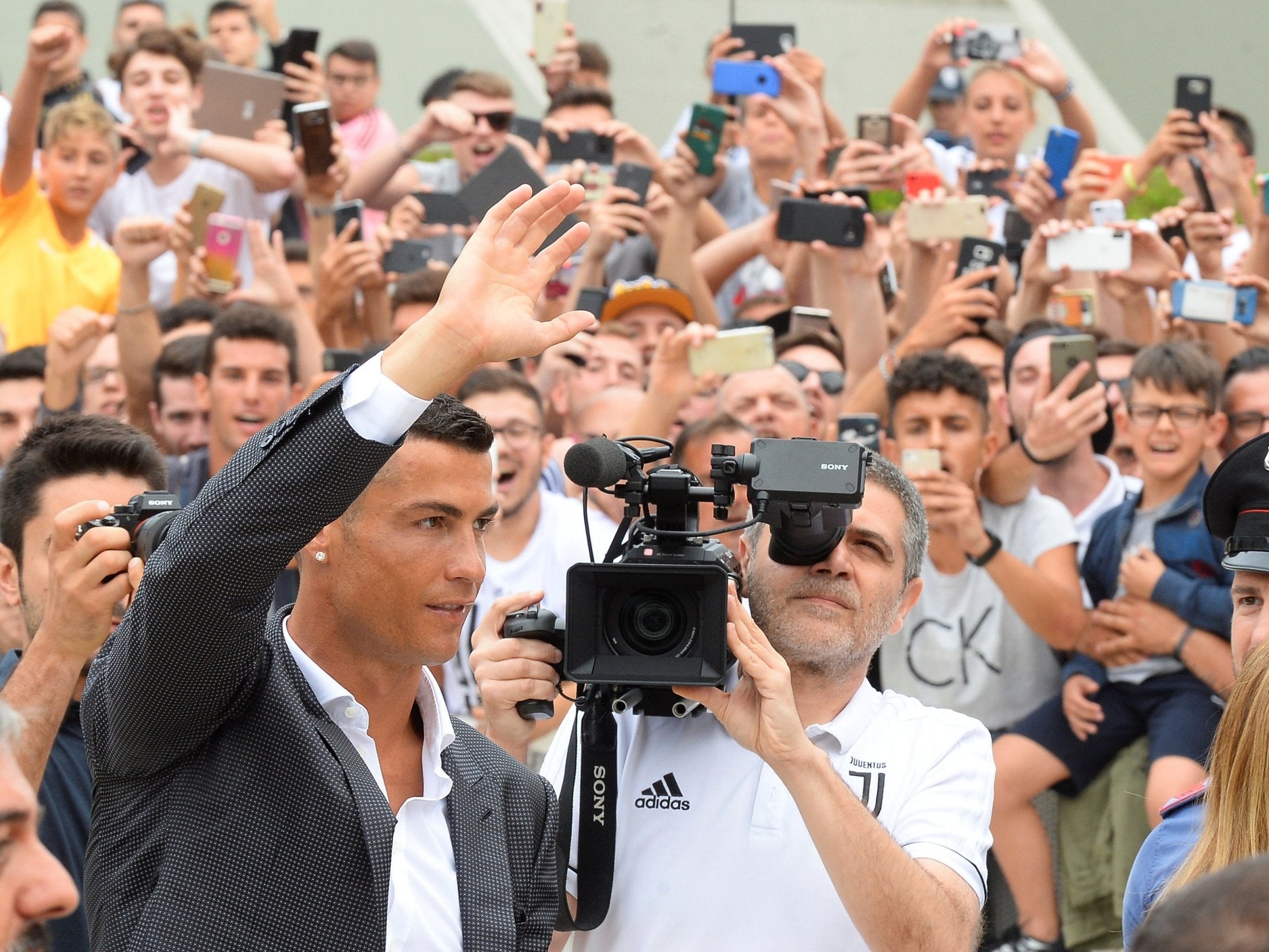 Cristiano Ronaldo was unveiled in Turin on Monday