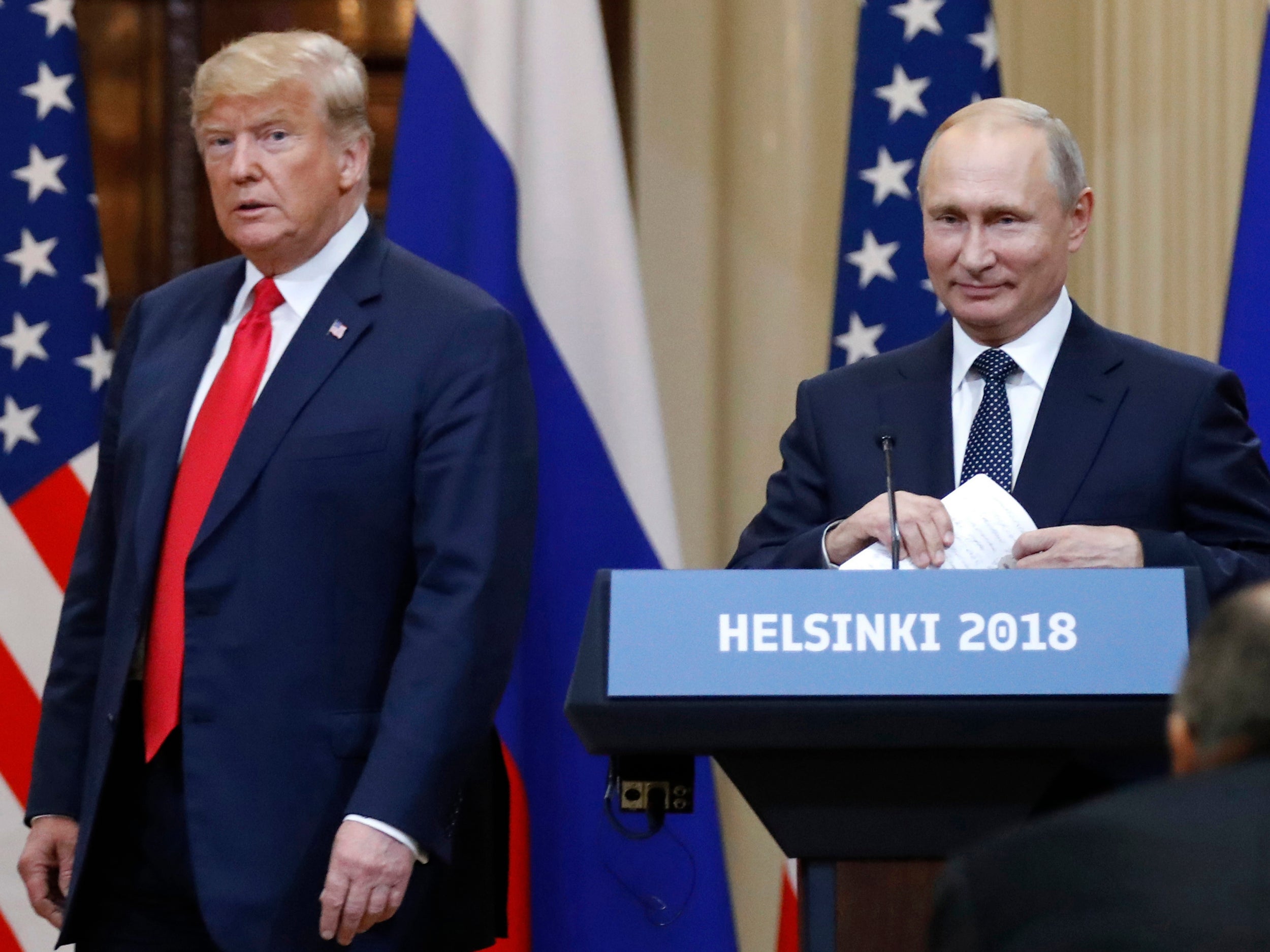 Presidents Donald Trump and Vladimir Putin in Helsinki