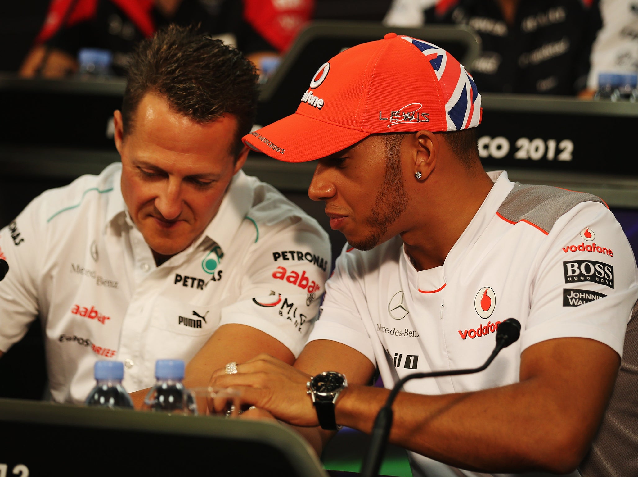 Hamilton with Michael Schumacher