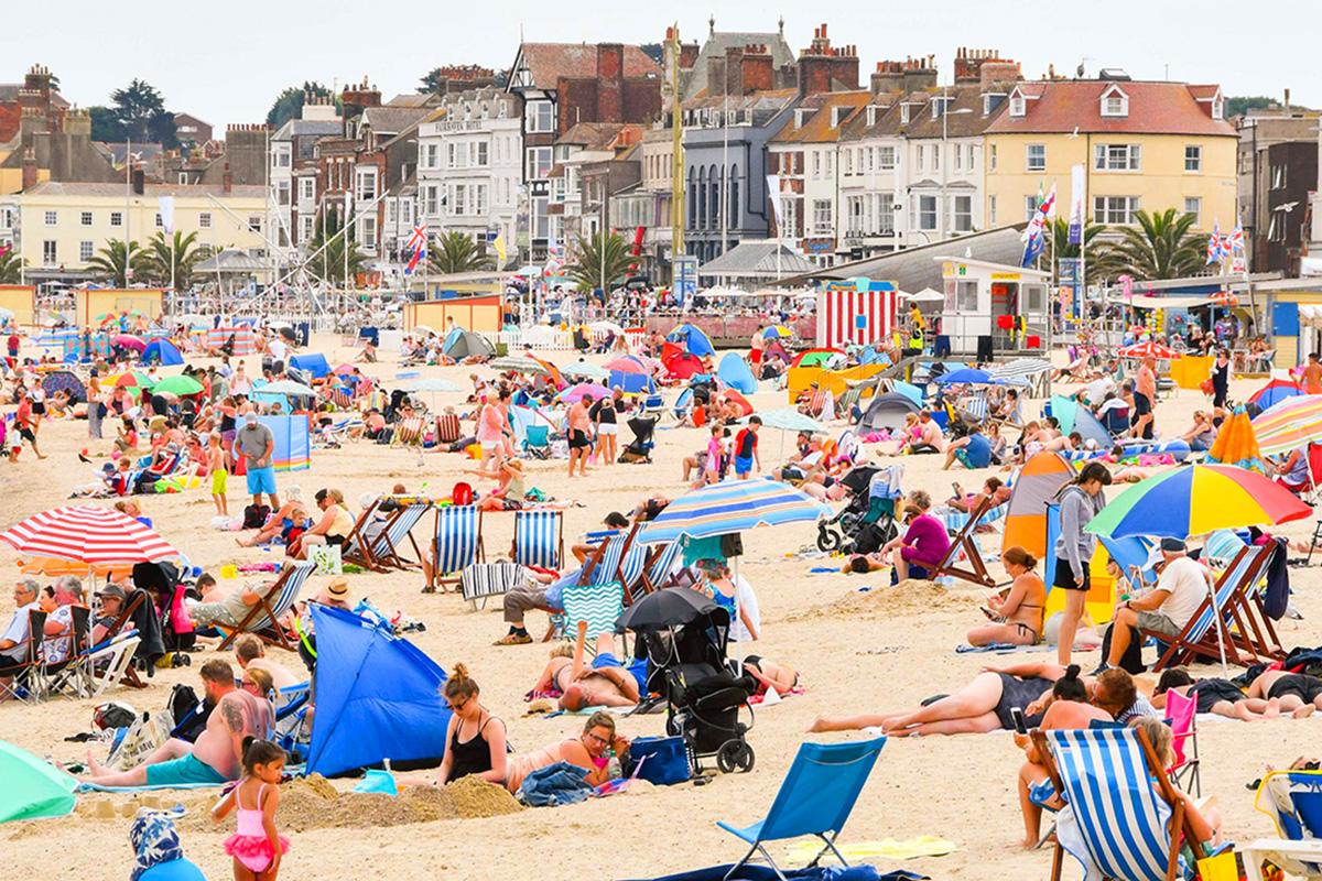 Weymouth Beach is typically a favourite seaside spot for thousands