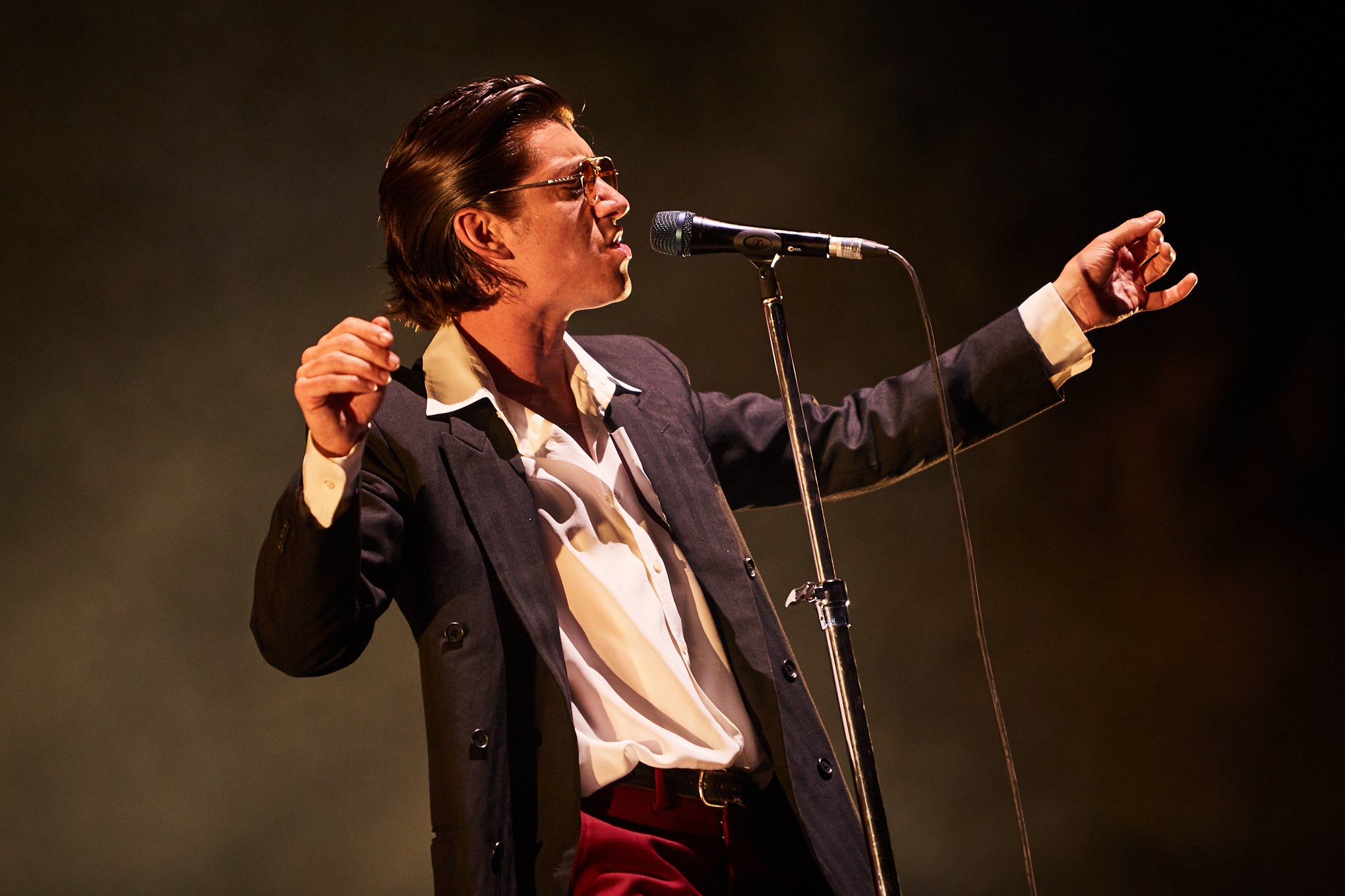 Alex Turner performs during Arctic Monkeys’ set at Mad Cool festival