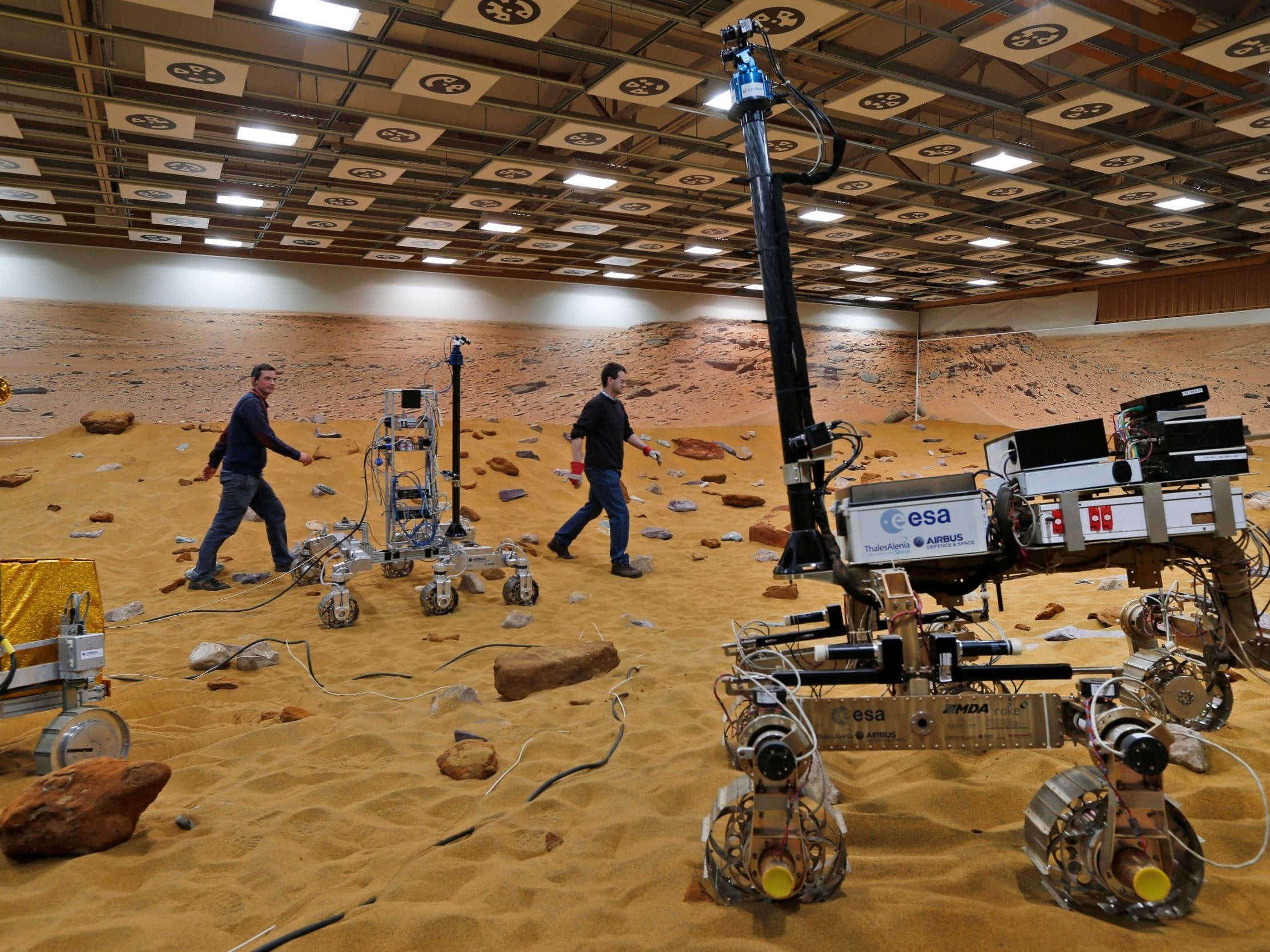 The ‘Mars Yard Test Area’, where robotic vehicles of the European Space Agency’s ExoMars program are tested in Stevenage