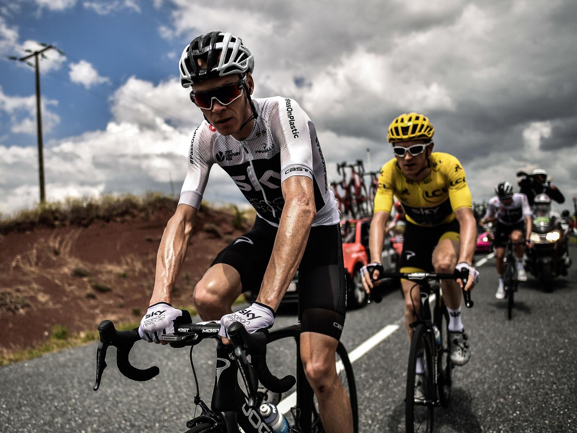 Chris Froome and Geraint Thomas during stage 15