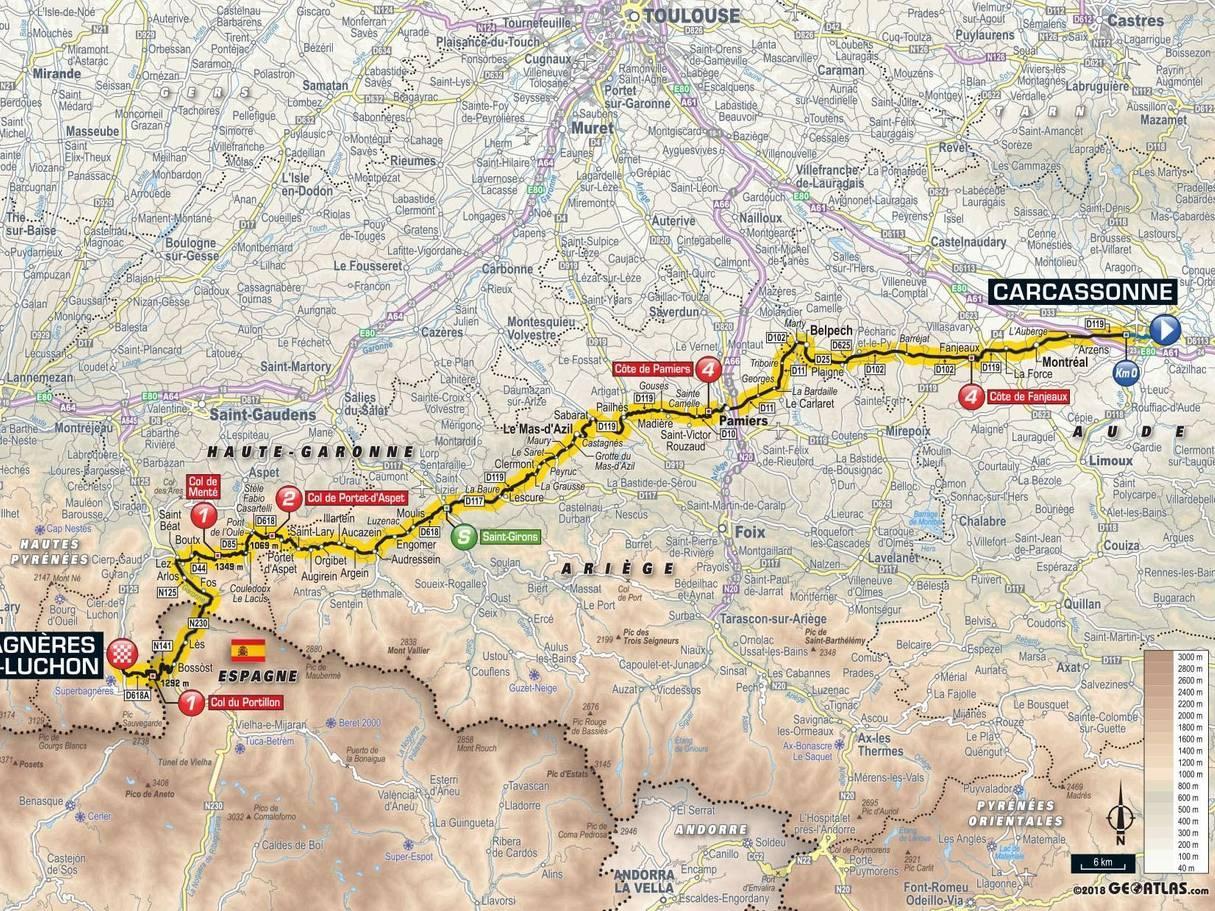 The route for stage 16 of the Tour de France