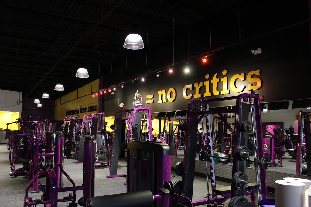 The gym's slogan is 'judgement free zone' (Planet Fitness)