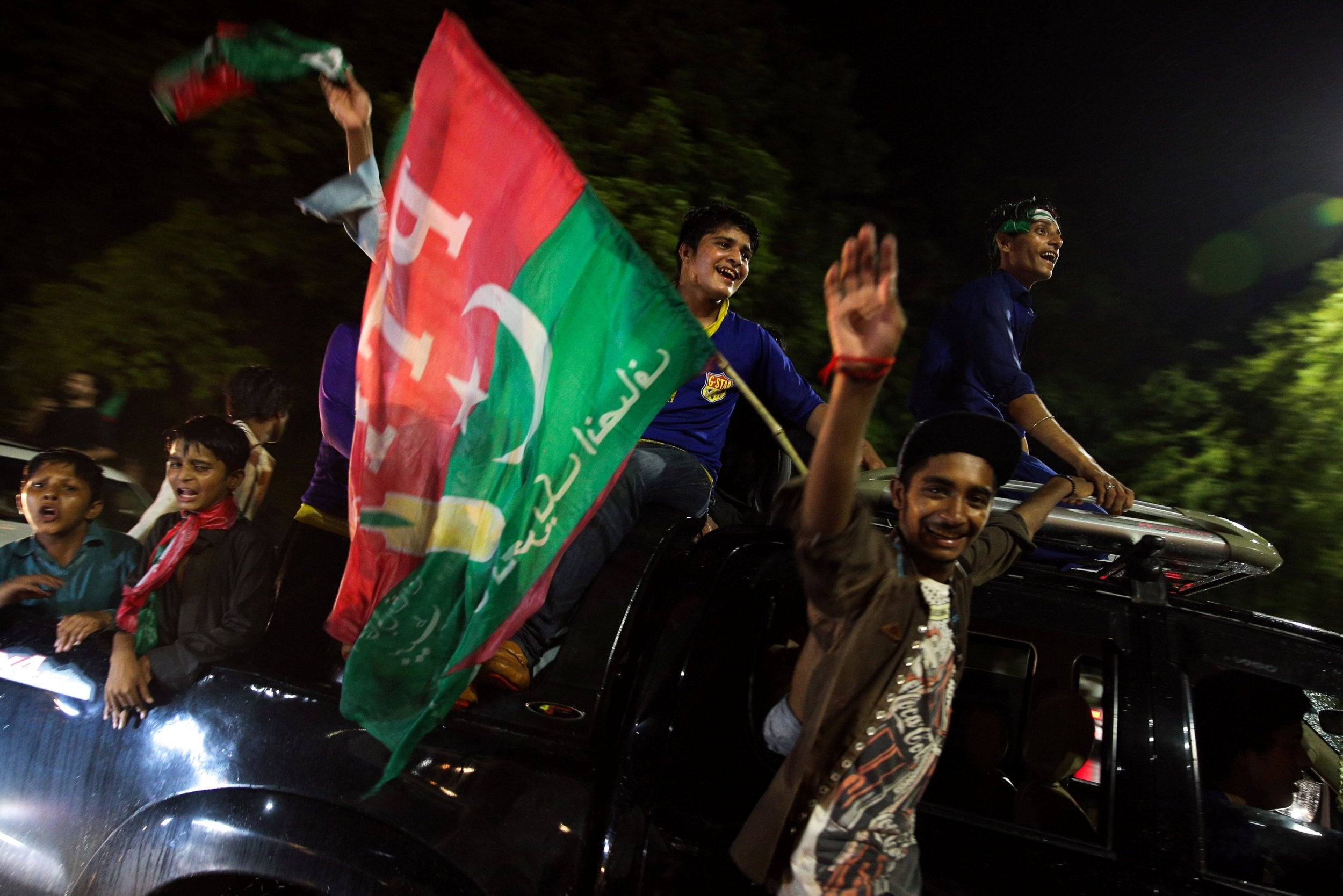 Supporters of Imran Khan celebrate in Islamabad