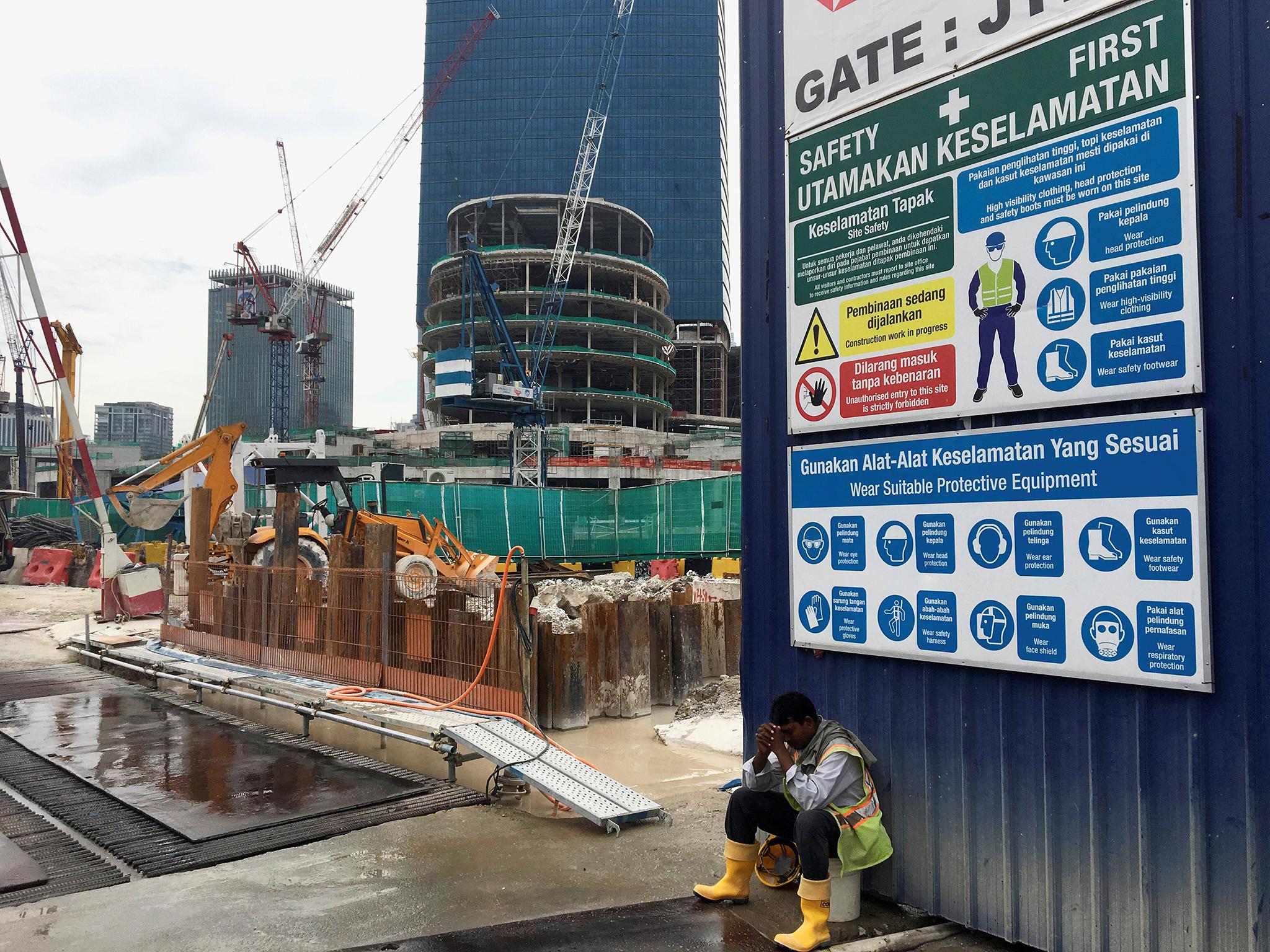 Over 2,000 labourers work on the site every day (Reuters)