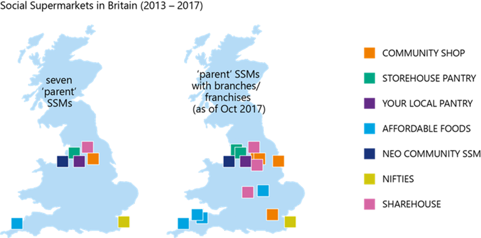 Most social supermarkets can be found in the 10-20 per cent most deprived neighbourhood