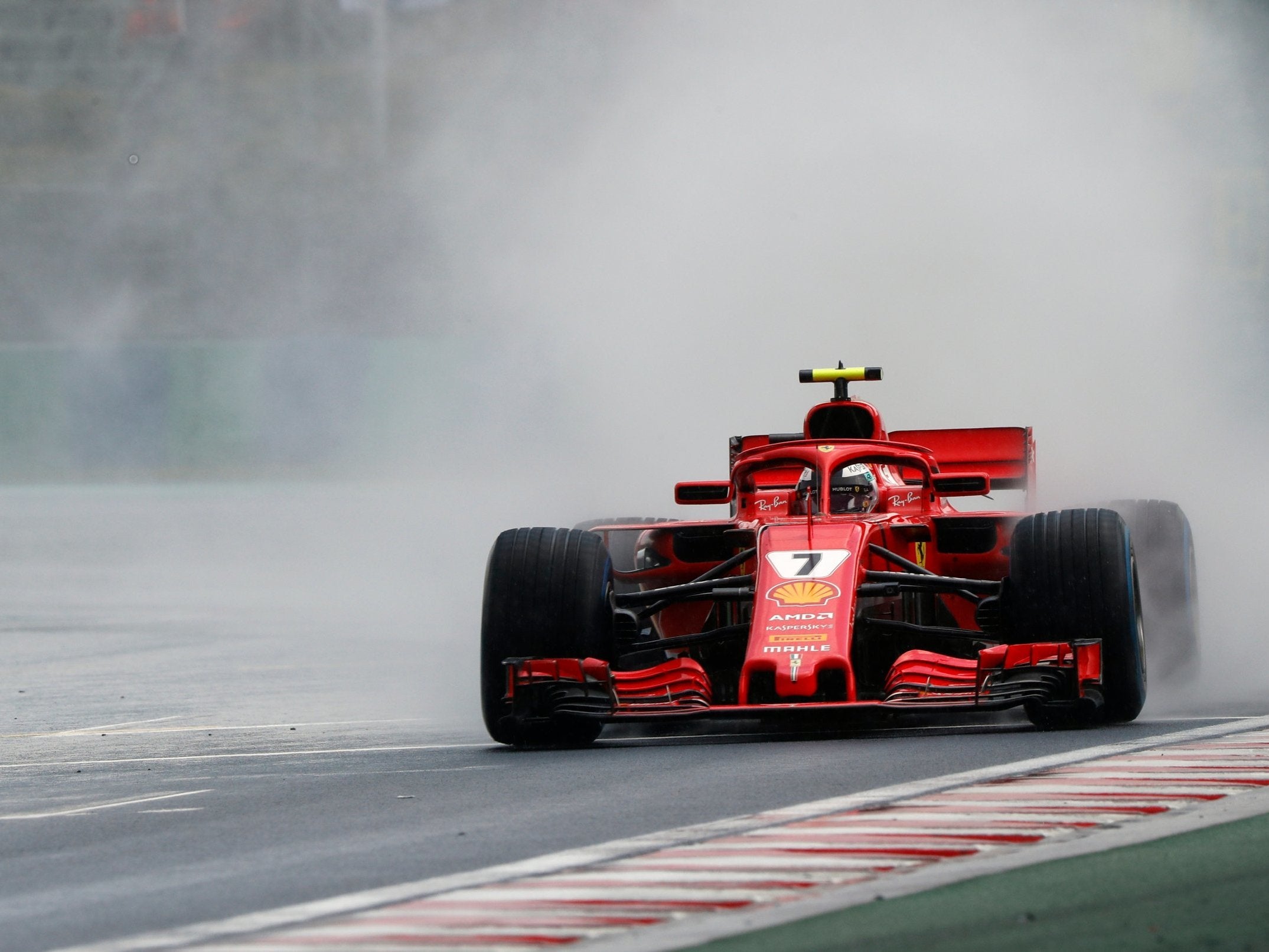 Kimi Raikkonen had to last the entire race without a drinks bottle