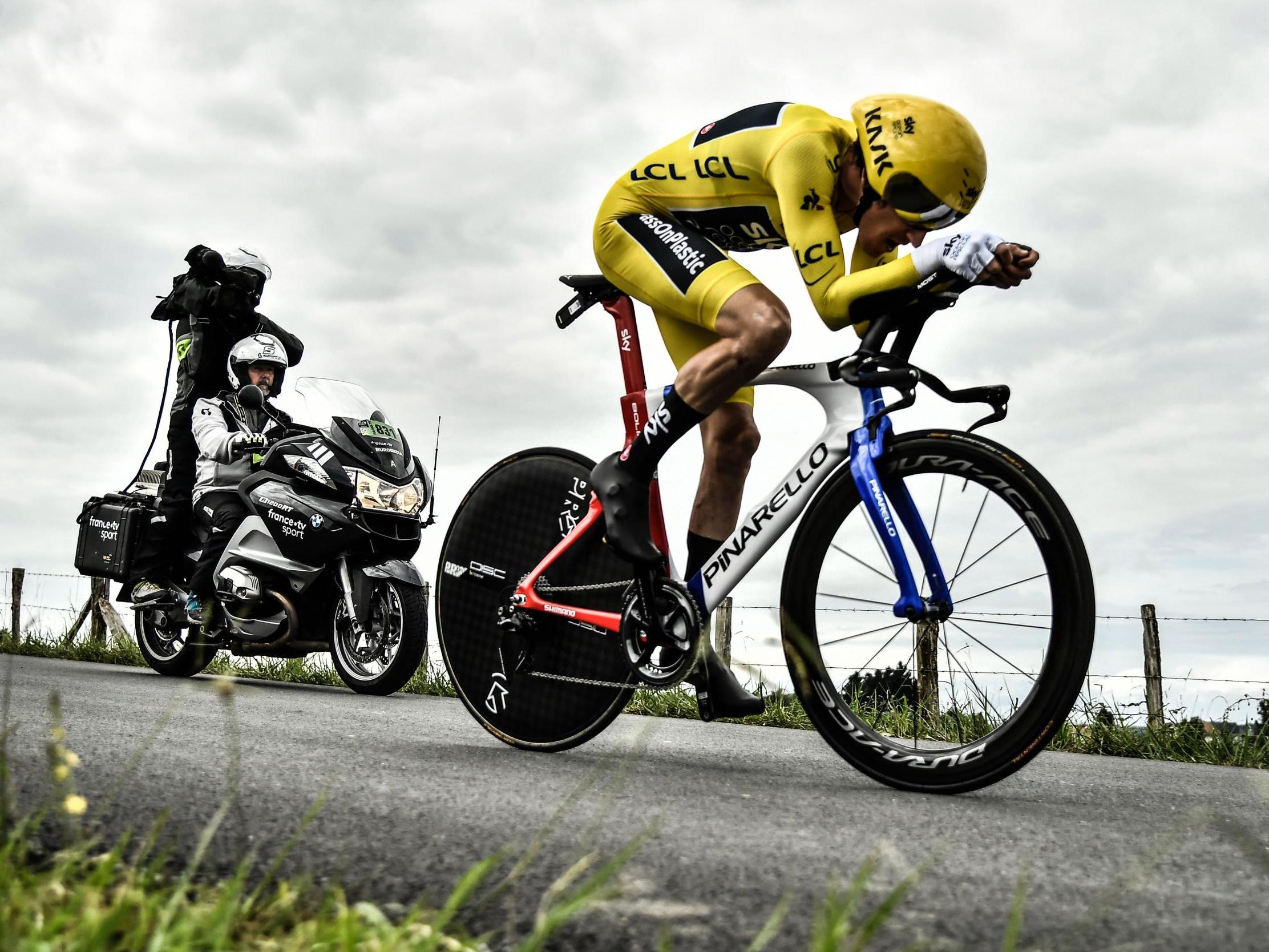 Geraint Thomas on the time trial to Espelette