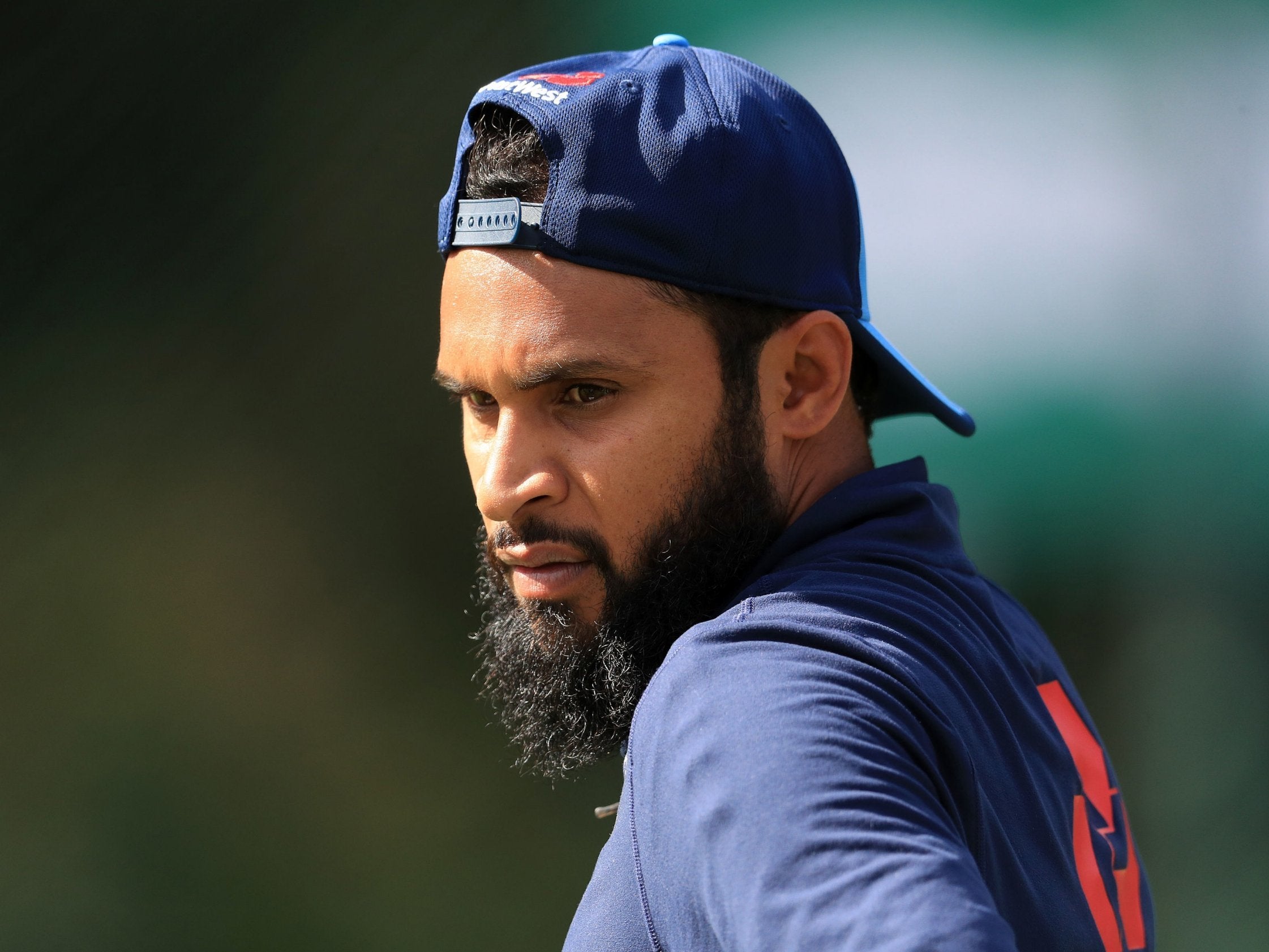 England's Adil Rashid during a nets session at Edgbaston