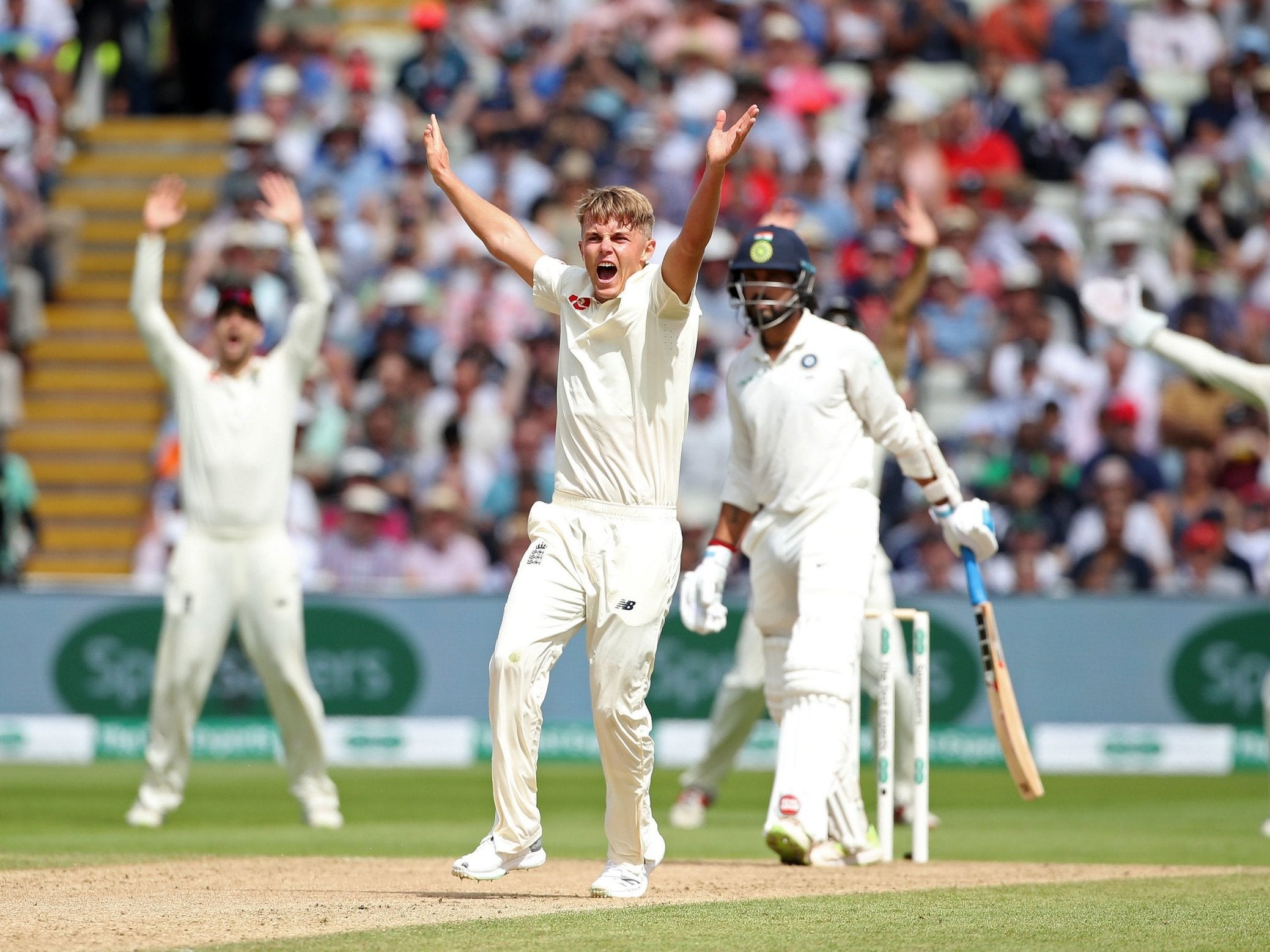 England's Sam Curran appeals for LBW