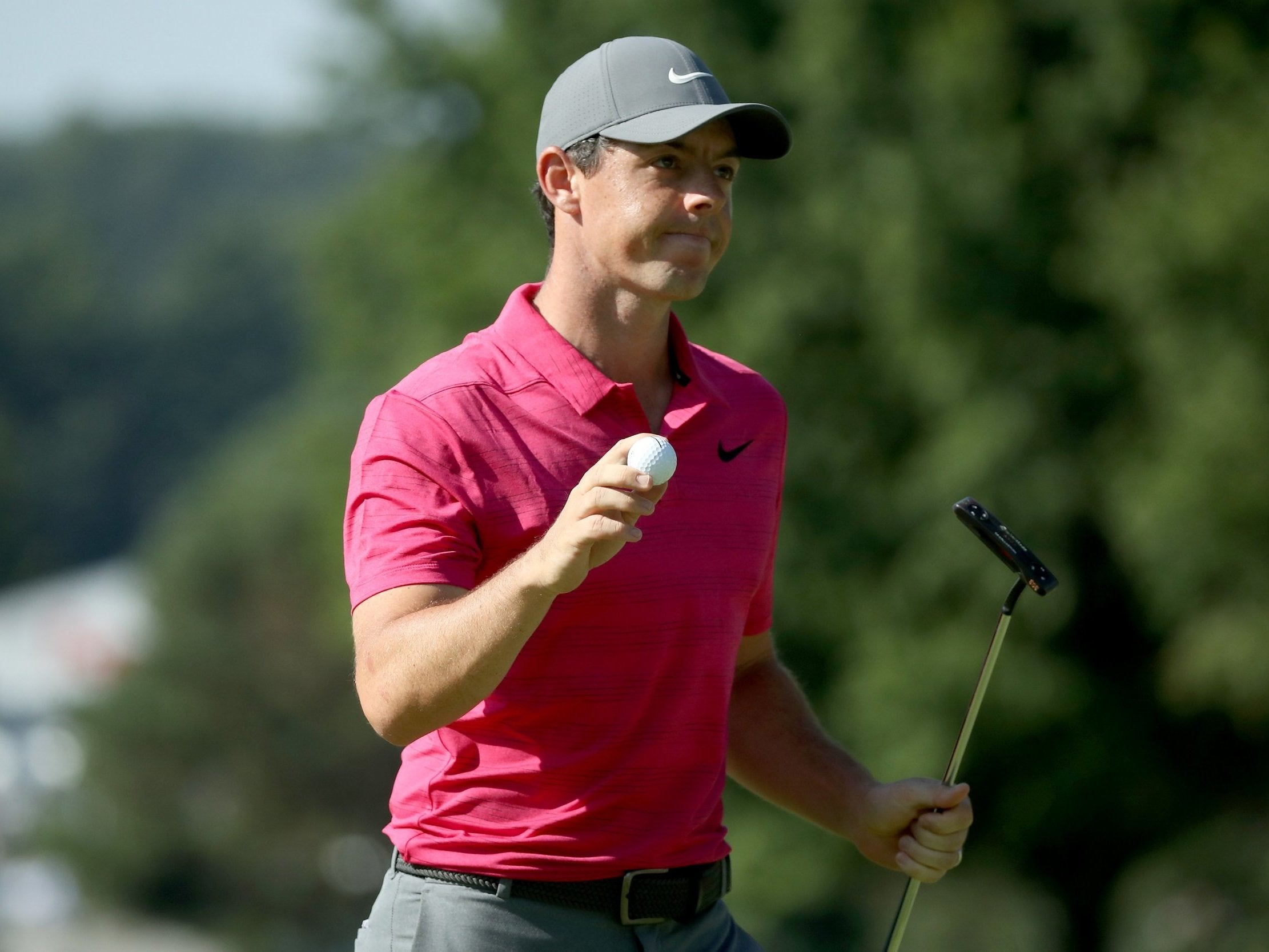 Rory McIlroy is three shots off leader Justin Thomas ahead of the final round at the WGC Bridgestone Invitational