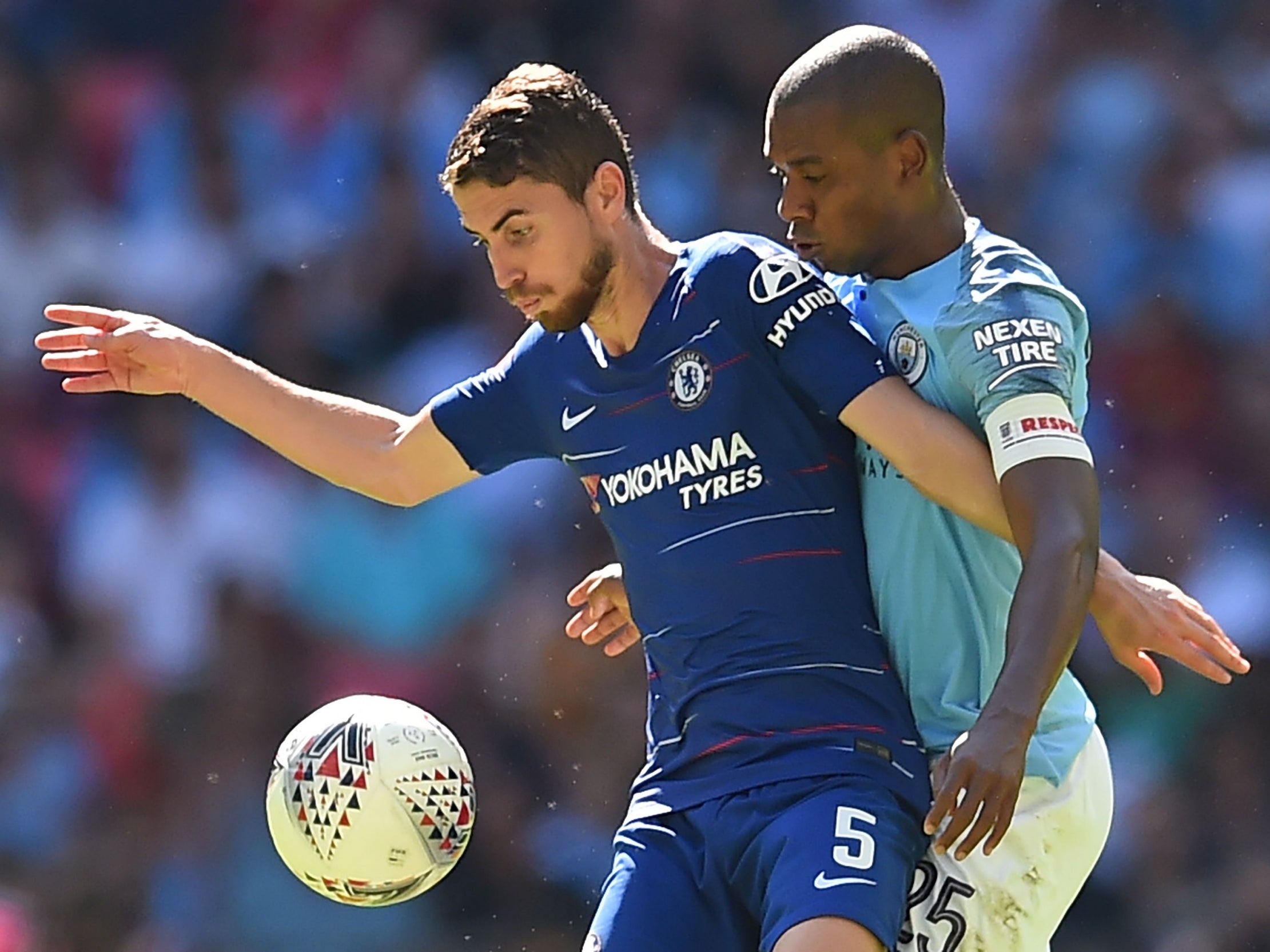 Jorginho battles in midfield (AFP/Getty Images)