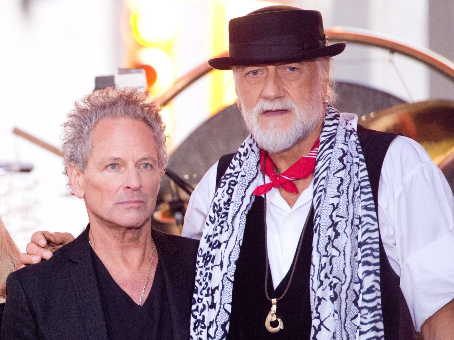 Lindsey Buckingham with former bandmate Mick Fleetwood.