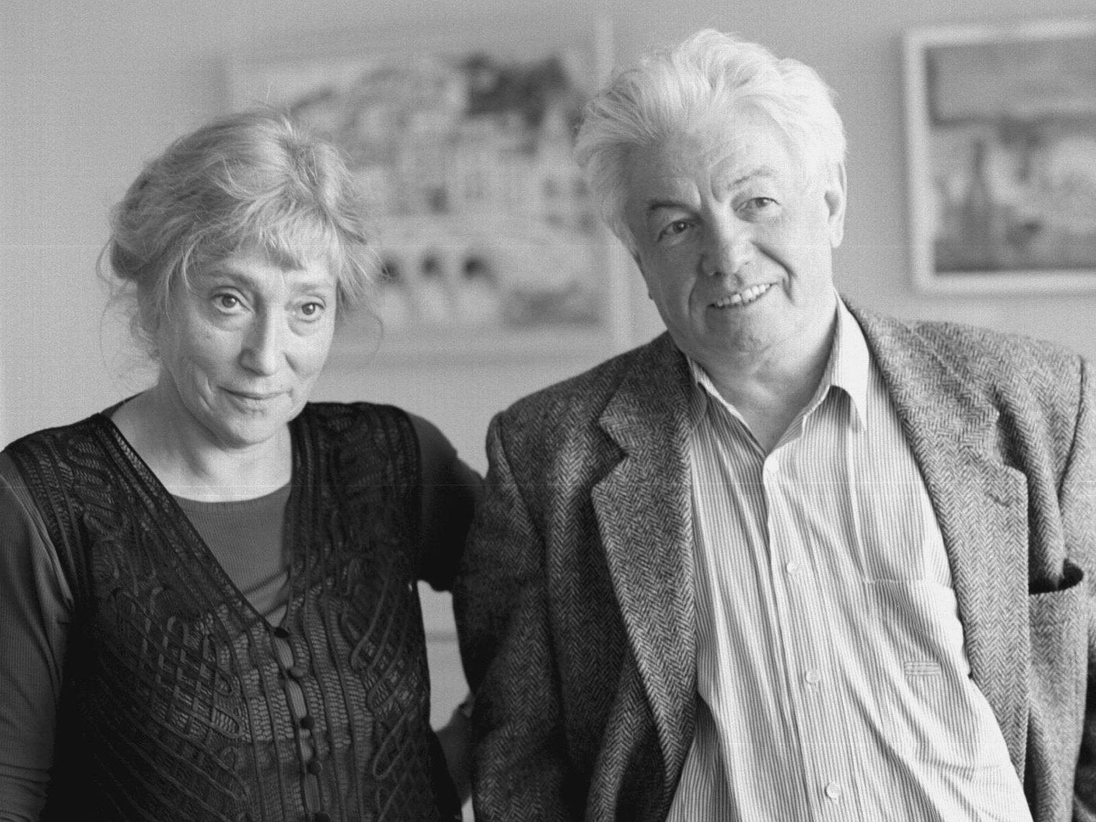 Vladimir Voinovich with his second wife, Irina Braude, in 1997