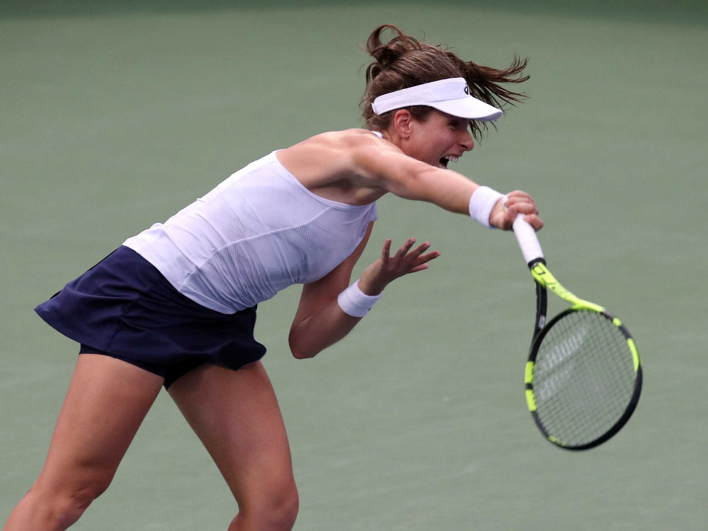 Johanna Konta leads Victoria Azarenka in their second-round Rogers Cup clash