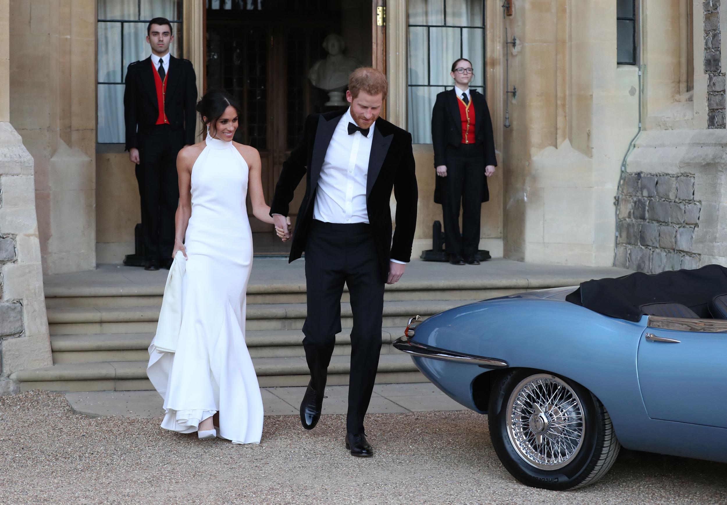 The dress was custom silk designed by Stella McCartney (Getty)