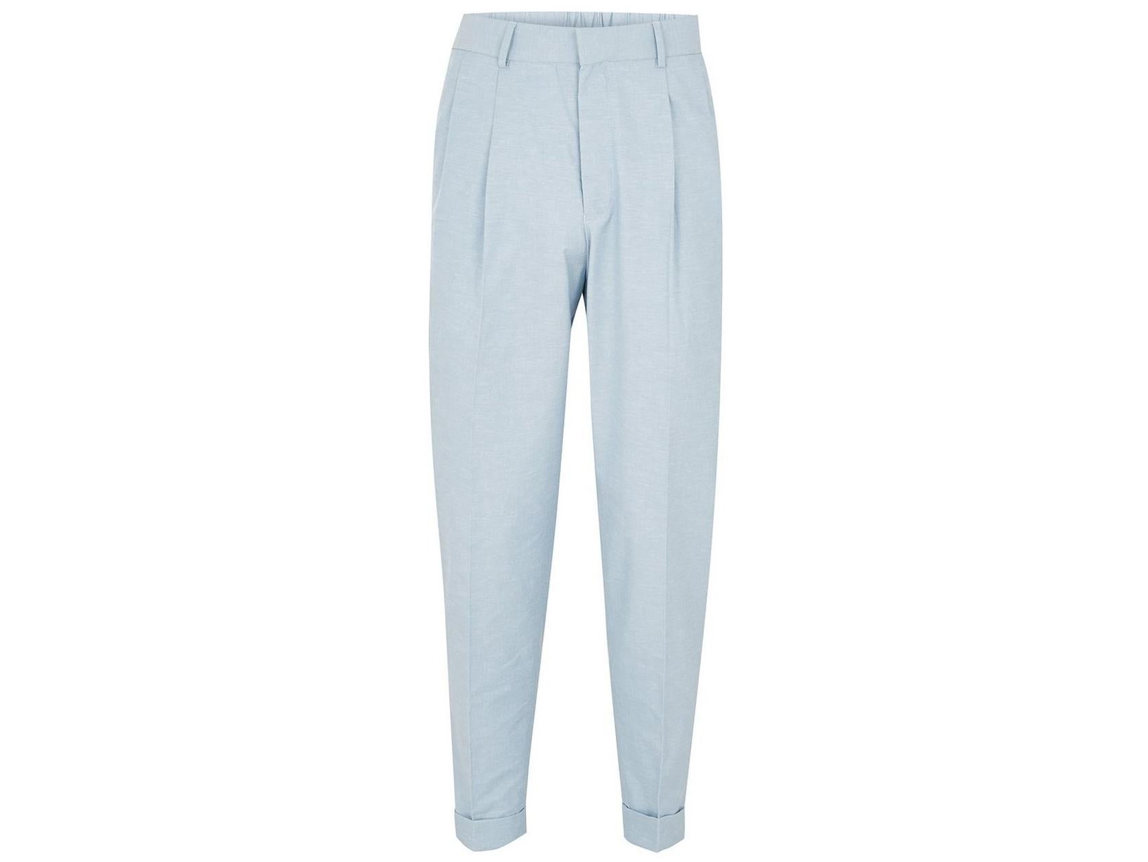 &#13;
Light Blue Tapered Smart Trousers, £35, Topman&#13;