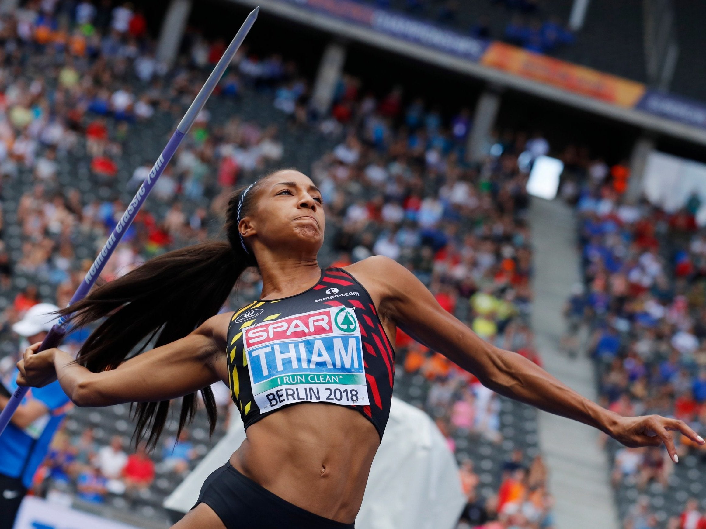 Nafi Thiam regained control in the javelin