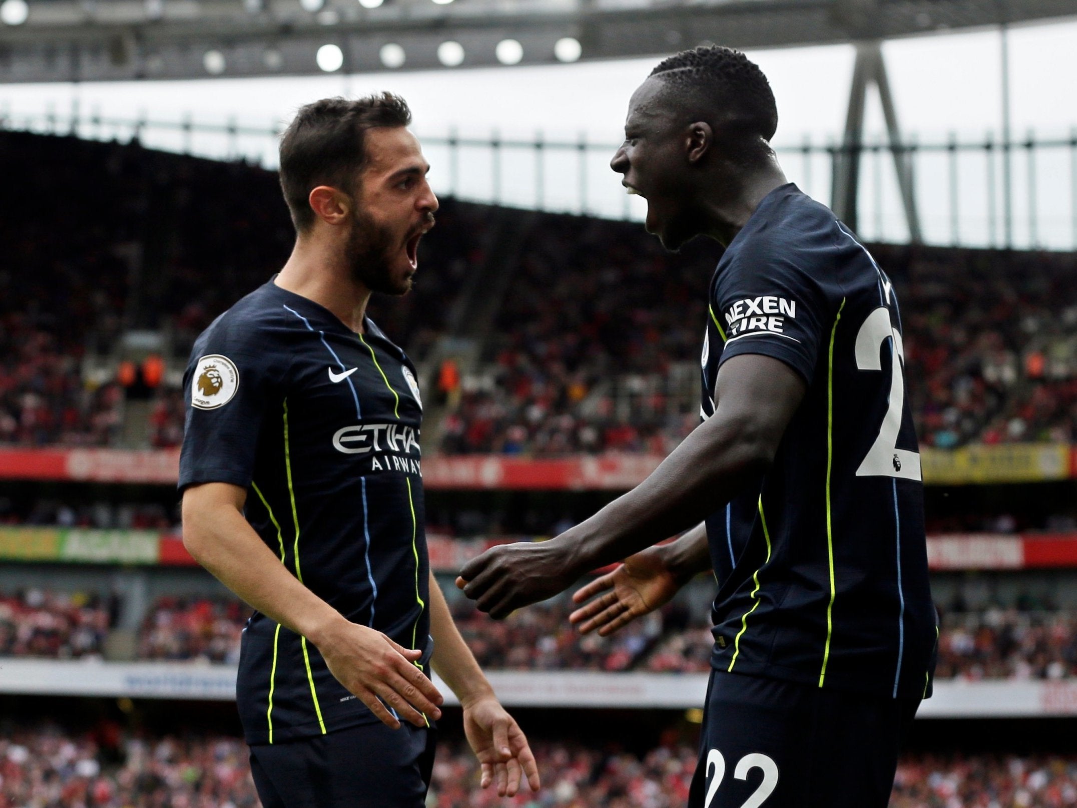 Mendy set-up Bernardo Silva to score City's second goal and kill-off Arsenal's hopes