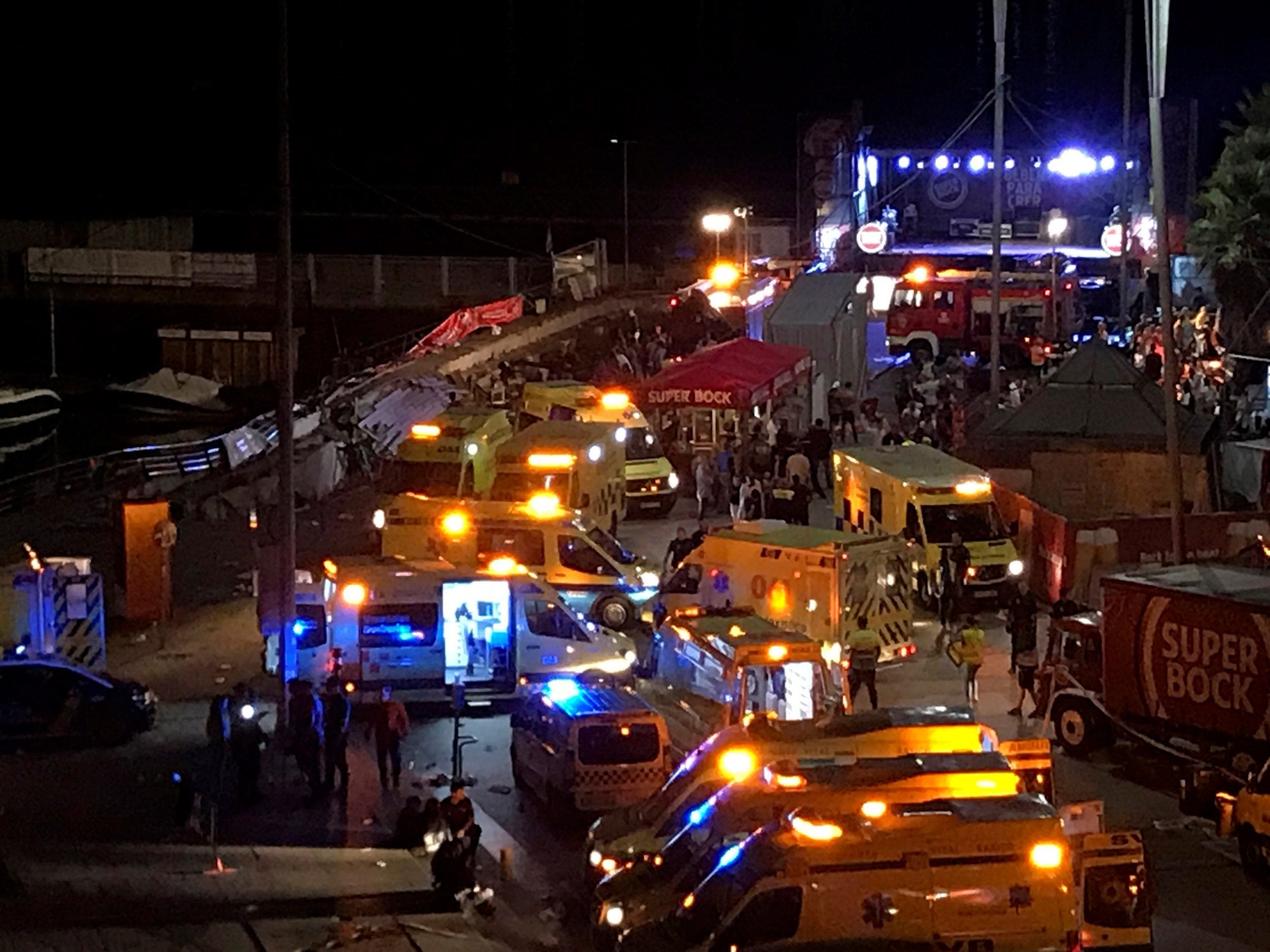 Emergency services attend to injured after jetty collapse