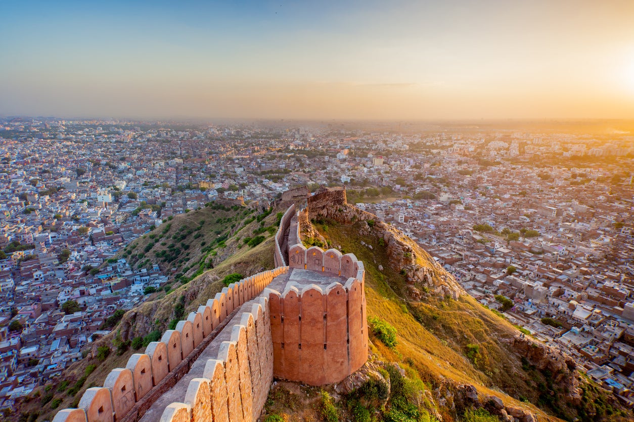 Jaipur has distinctive salmon-coloured walls