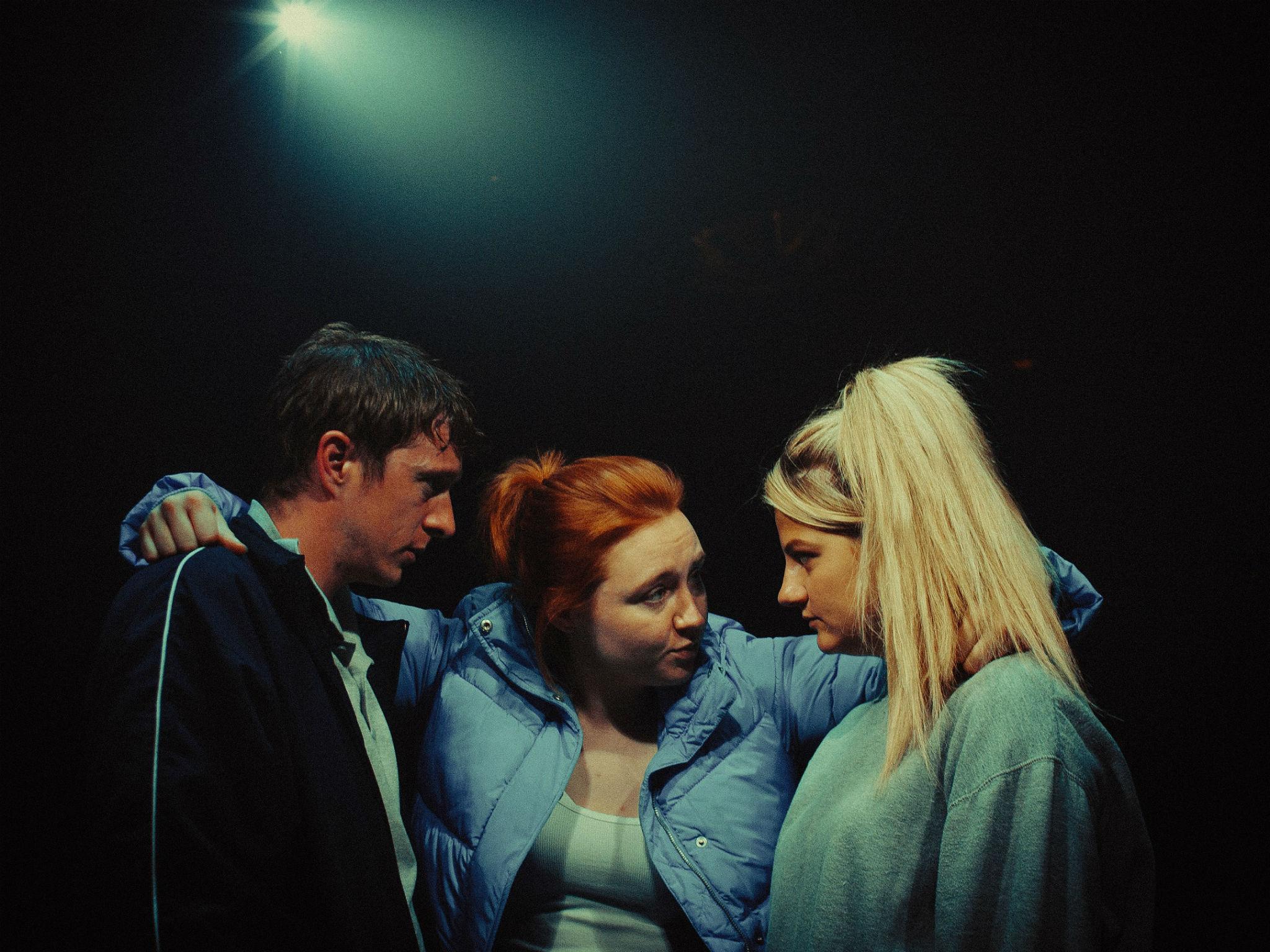 Jack Wilkinson, Katherine Pearce and Charlotte O’Leary in ‘Island Town’