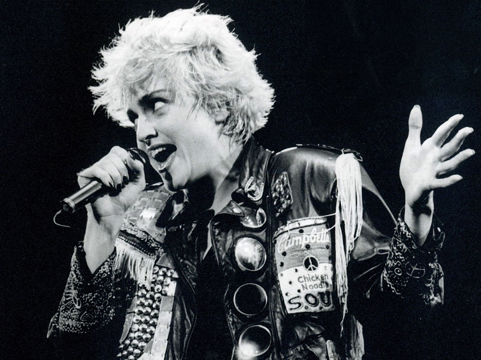 Madonna performing in the 80s