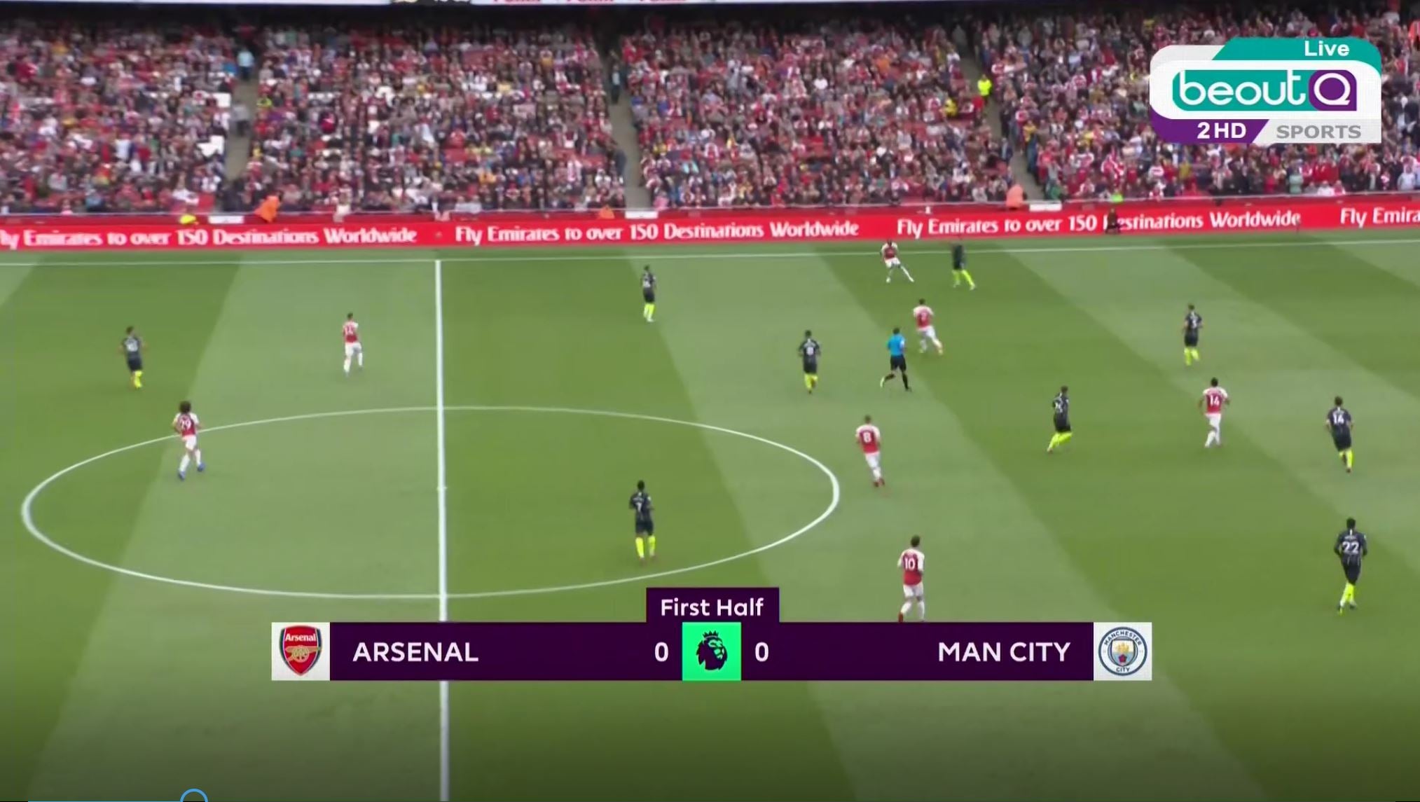 A still of the Premier League game between Arsenal and Manchester City that was pirated by BeoutQ