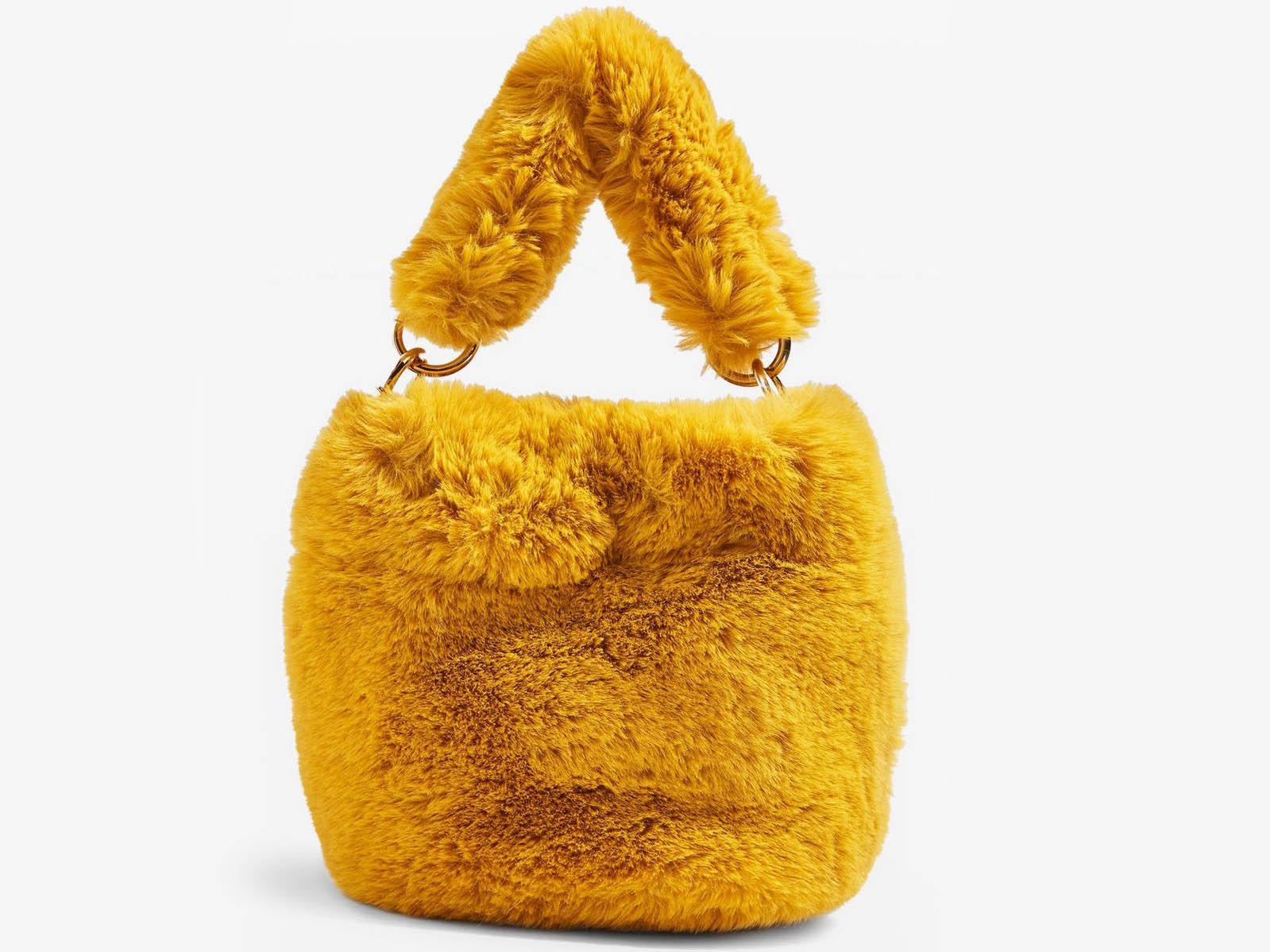 Teddy Faux Fur Bucket Bag, £25, Topshop