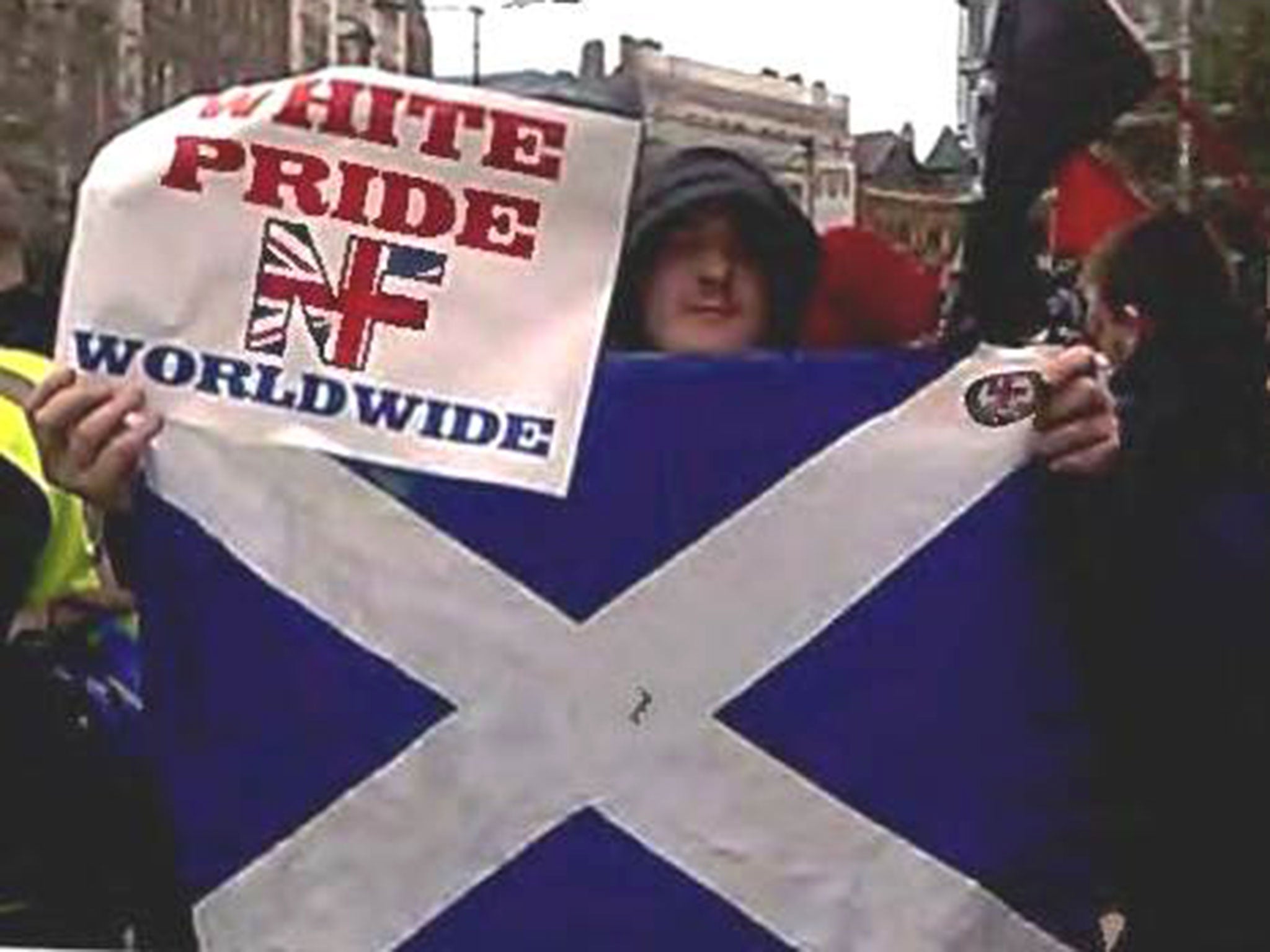 Peter Morgan at the 2015 White Pride Worldwide Rally in Manchester