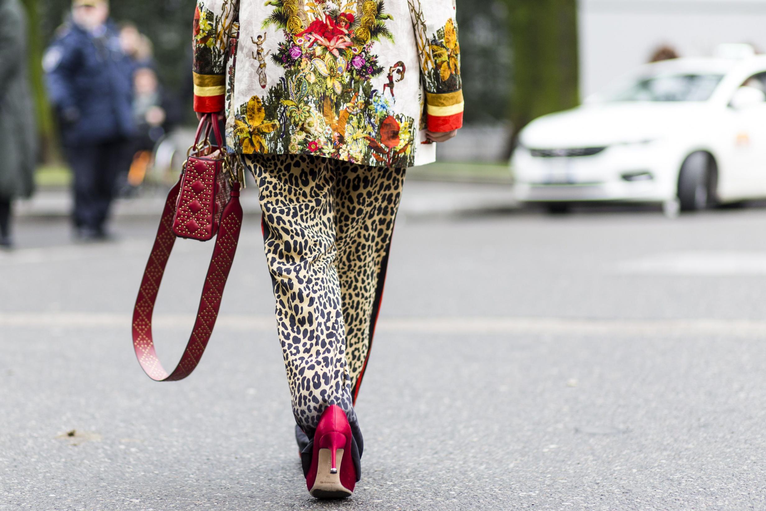 Mis-matched prints ruled the streets during Milan Fashion Week