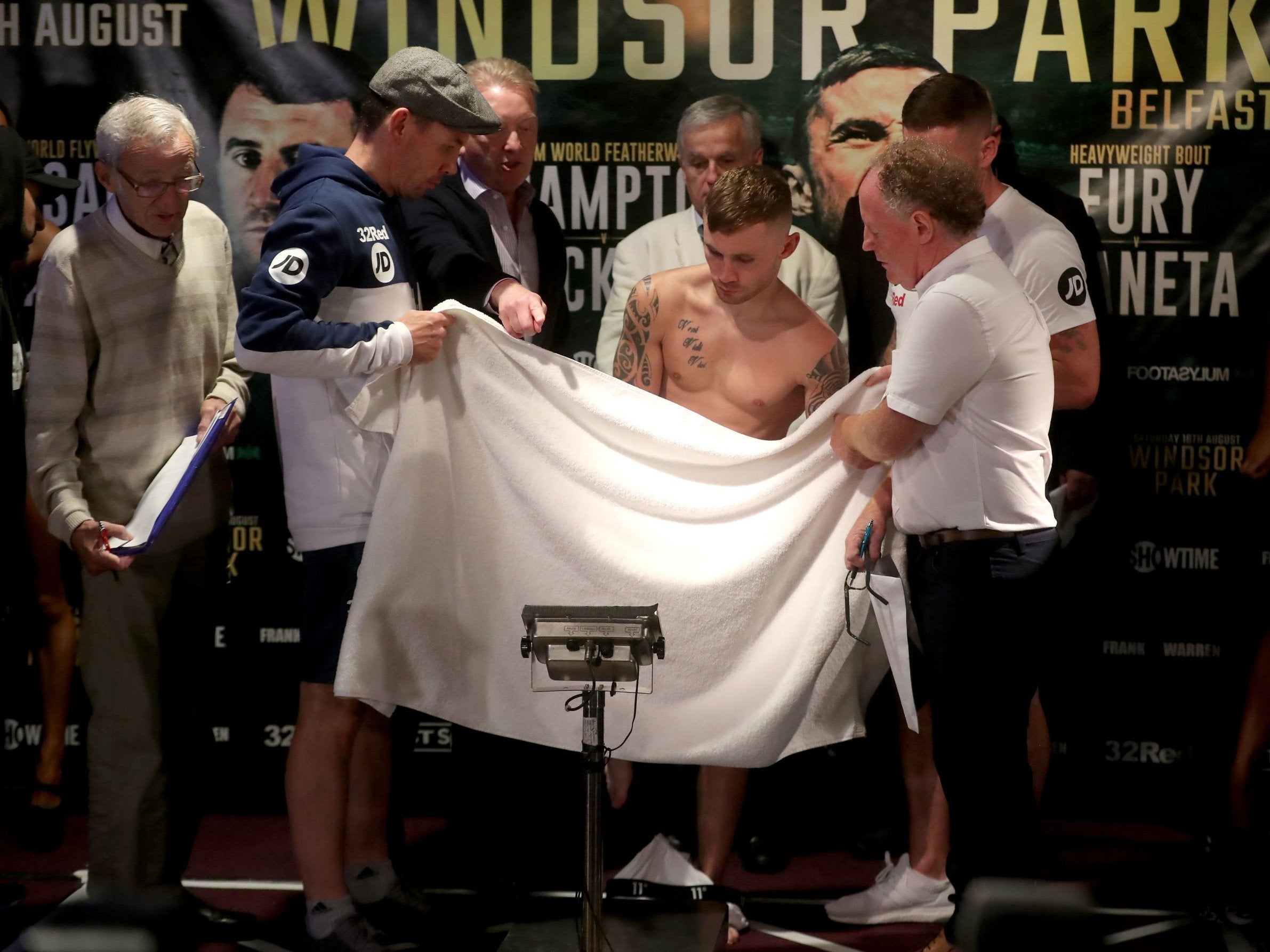 Carl Frampton struggled to make weight as he had to get completely naked at the weigh-in