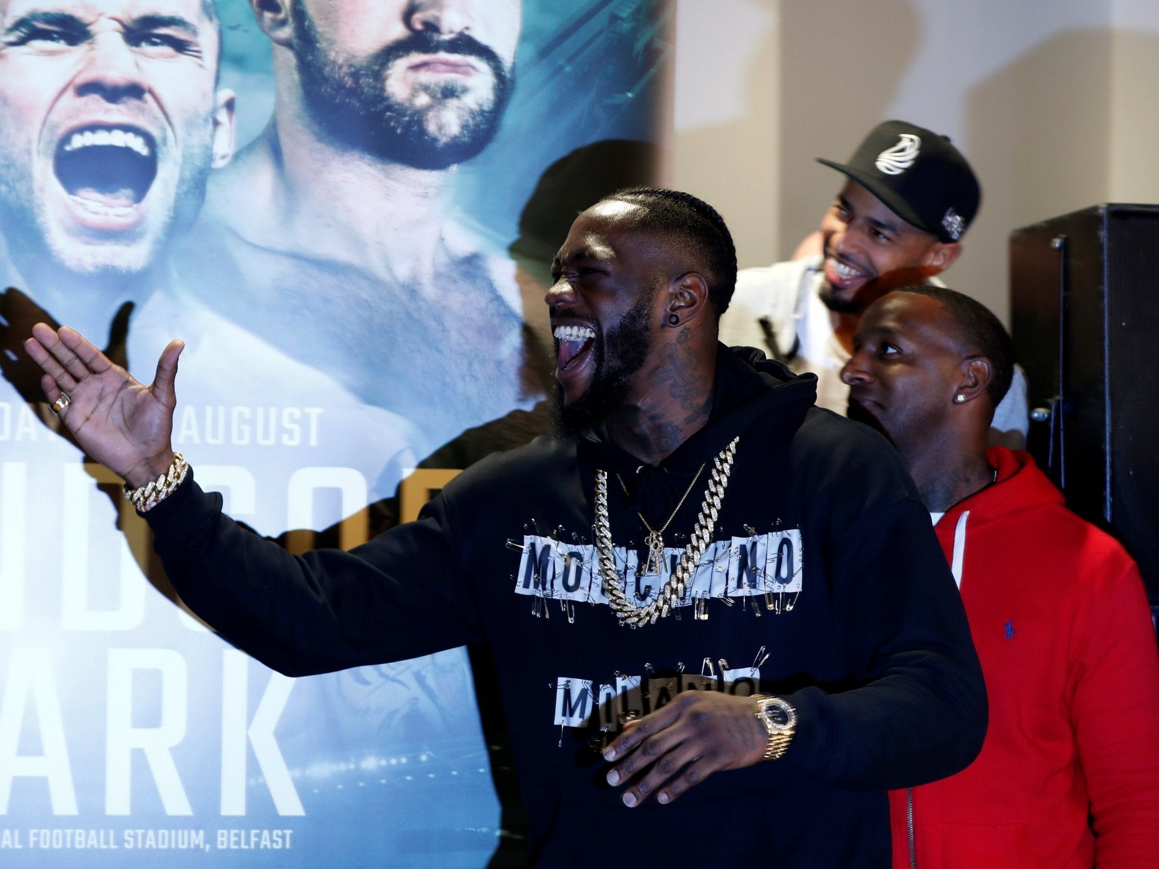 Deontay Wilder crashed Tyson Fury's weigh-in in Belfast