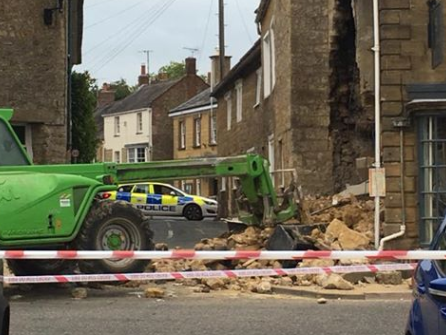 Police cordoned off the area with the stolen tractor still at the scene