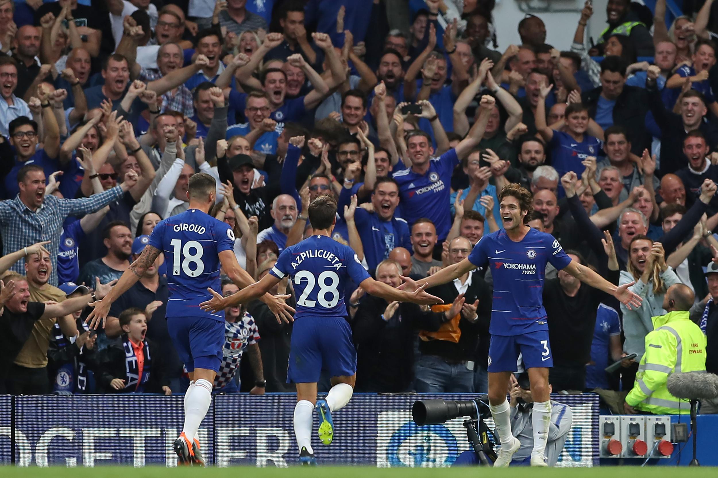 Alonso celebrates scoring Chelsea's winner (AFP/Getty)