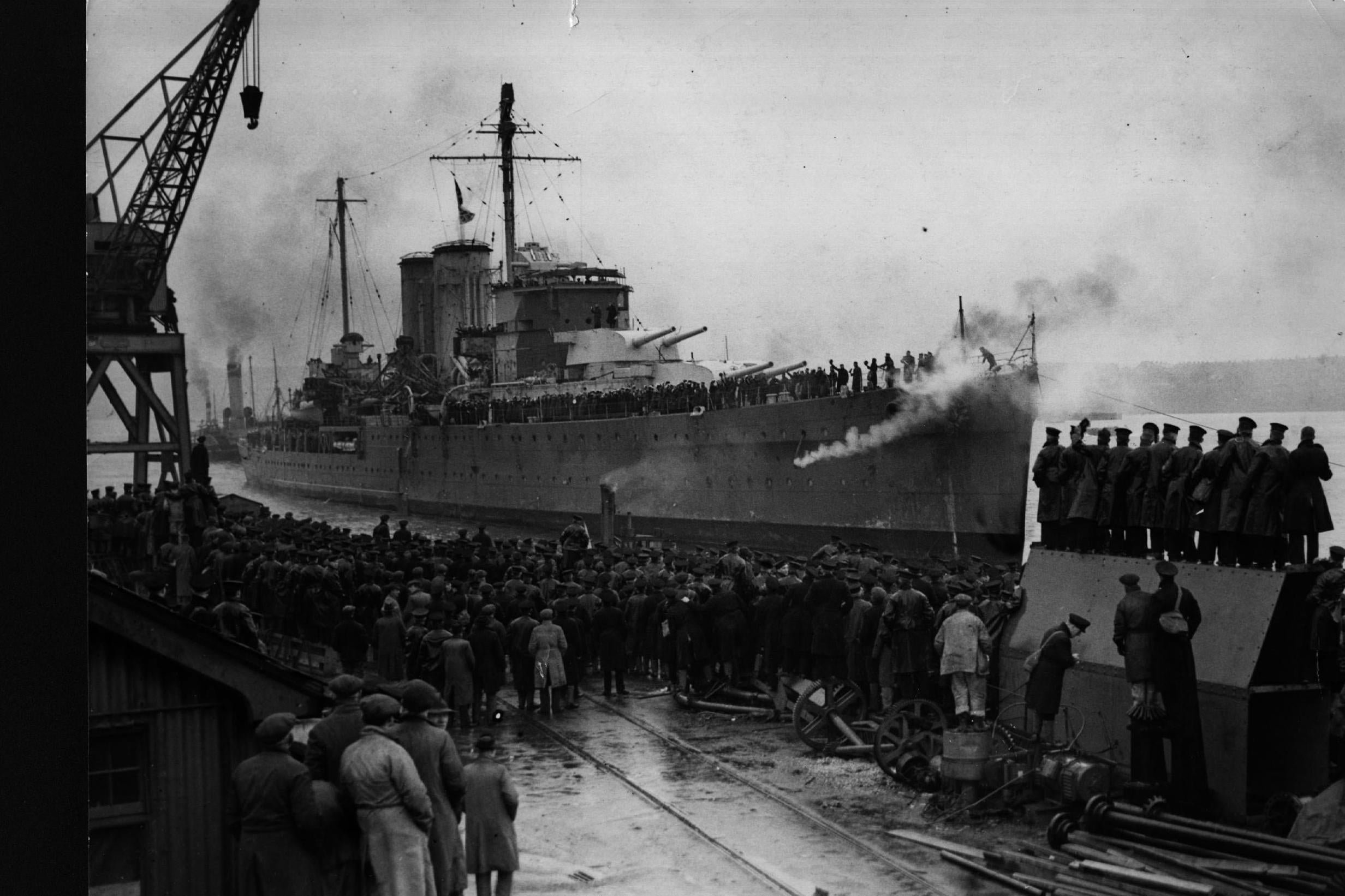 The cruiser HMS Exeter is among the wrecked British warships which have been plundered on the seabed