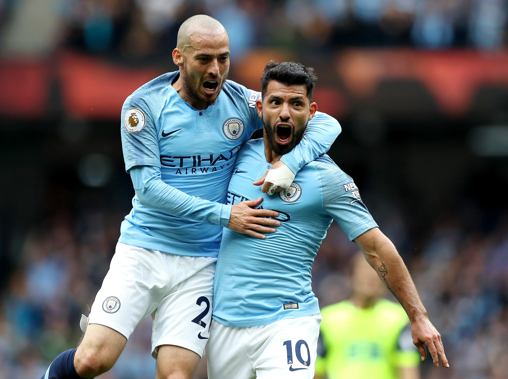 Aguero celebrates his second