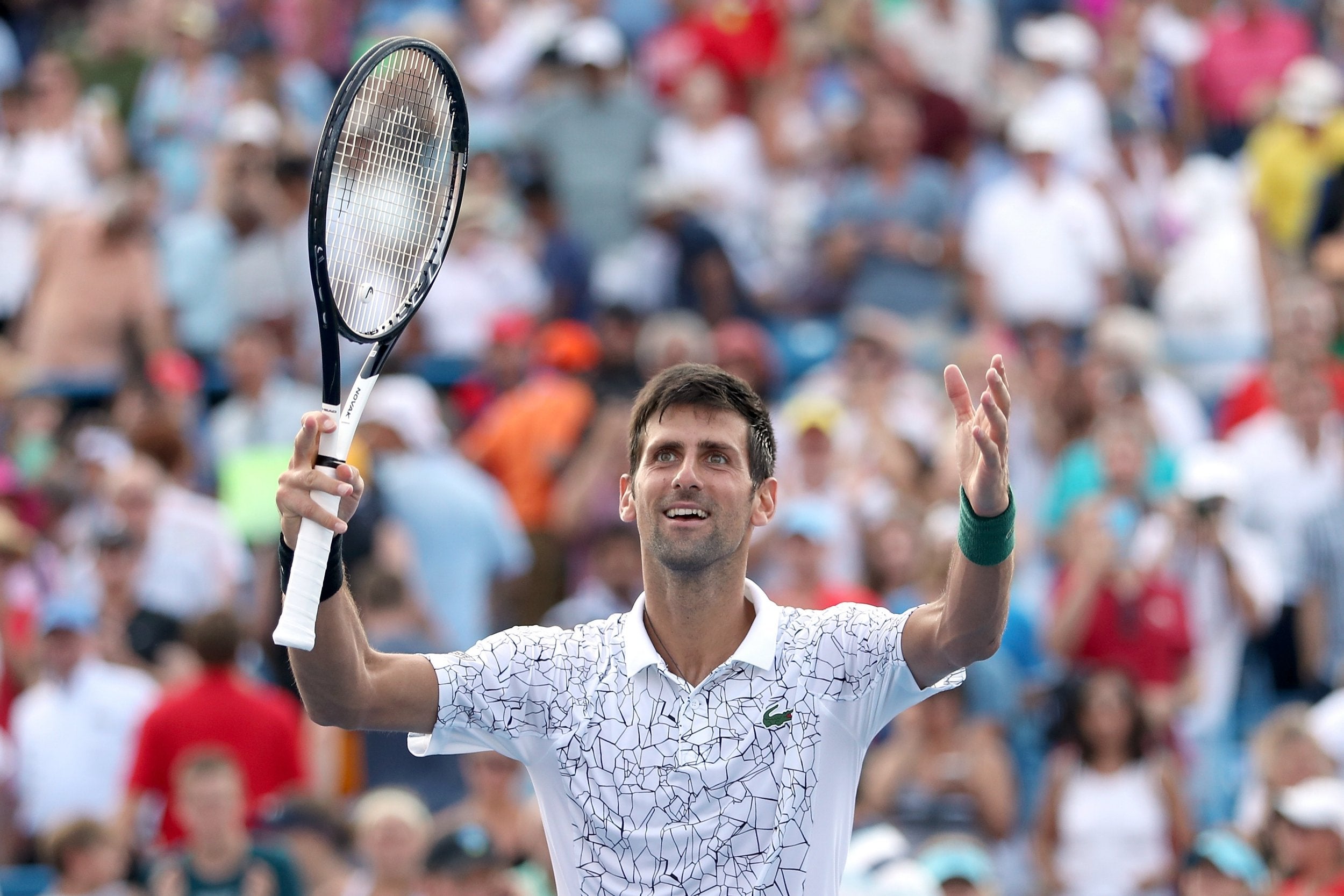 Novak Djokovic downed Roger Federer in straight sets