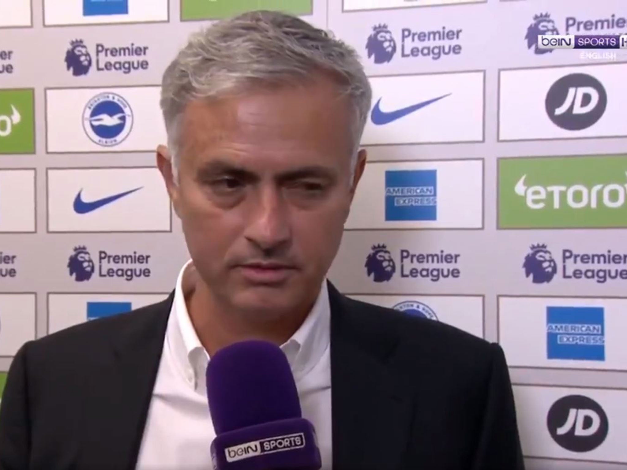 Mourinho snapped at reporter Carrie Brown after United's defeat by Brighton