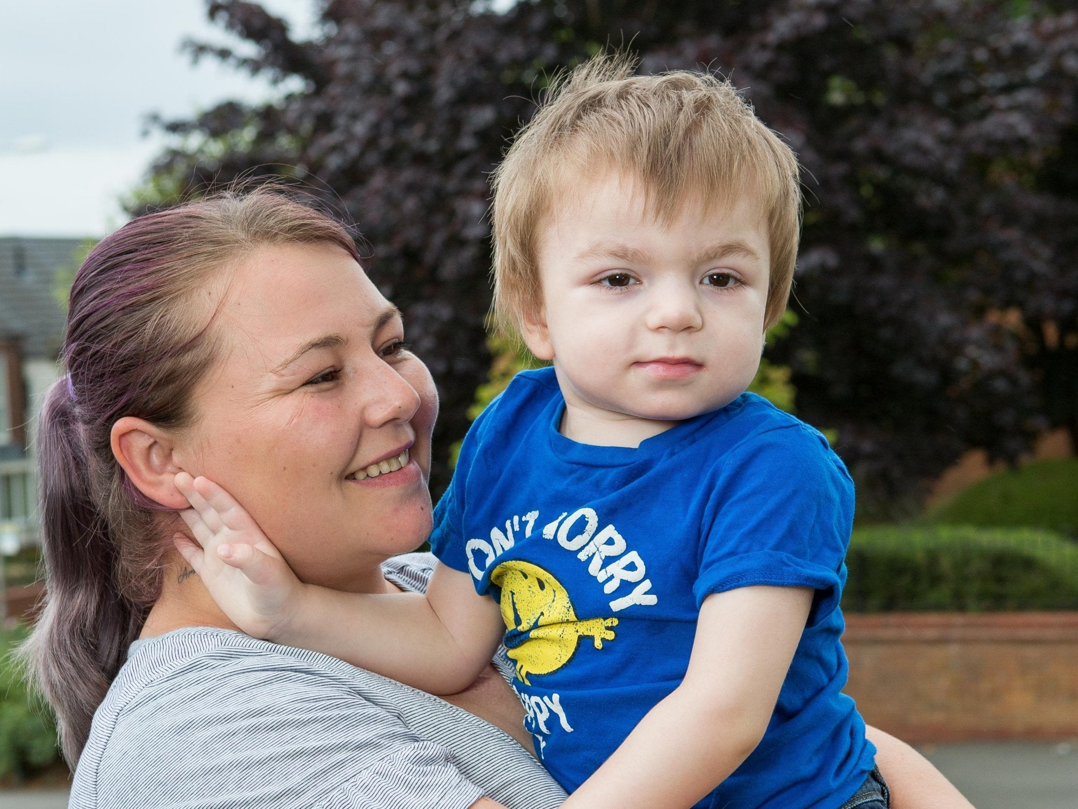 Rebecca Griffiths with her two-year-old son Reggie