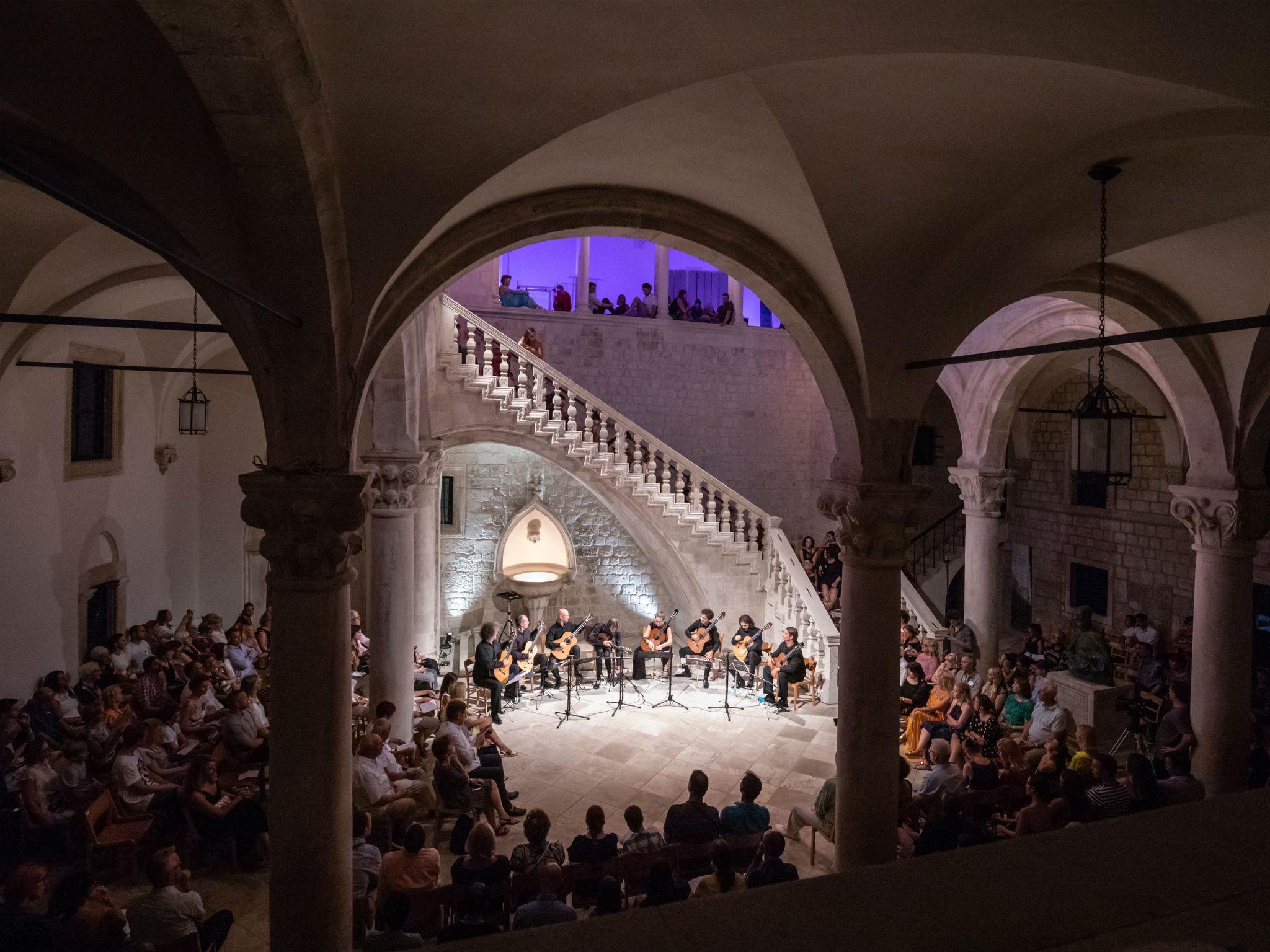 Eight guitars in Rector’s Palace Atrium