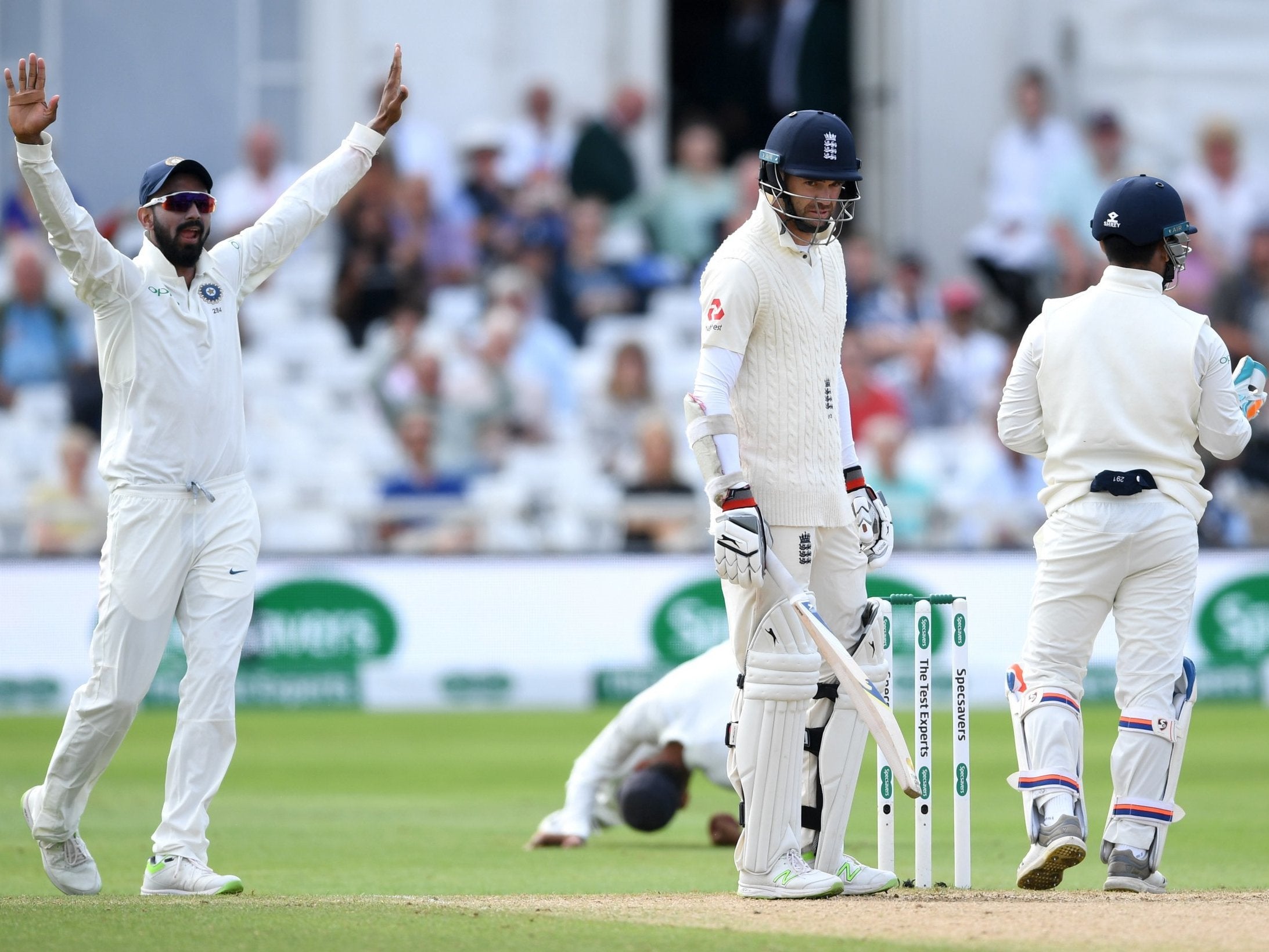 James Anderson is caught out to end the third Test