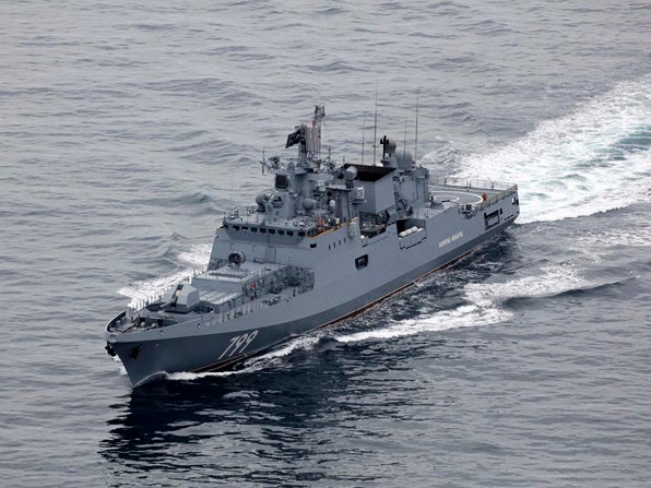 The 4,000-tonne Admiral Grigorovich frigate joined the Russian Fleet at the end of last year, the Navy said